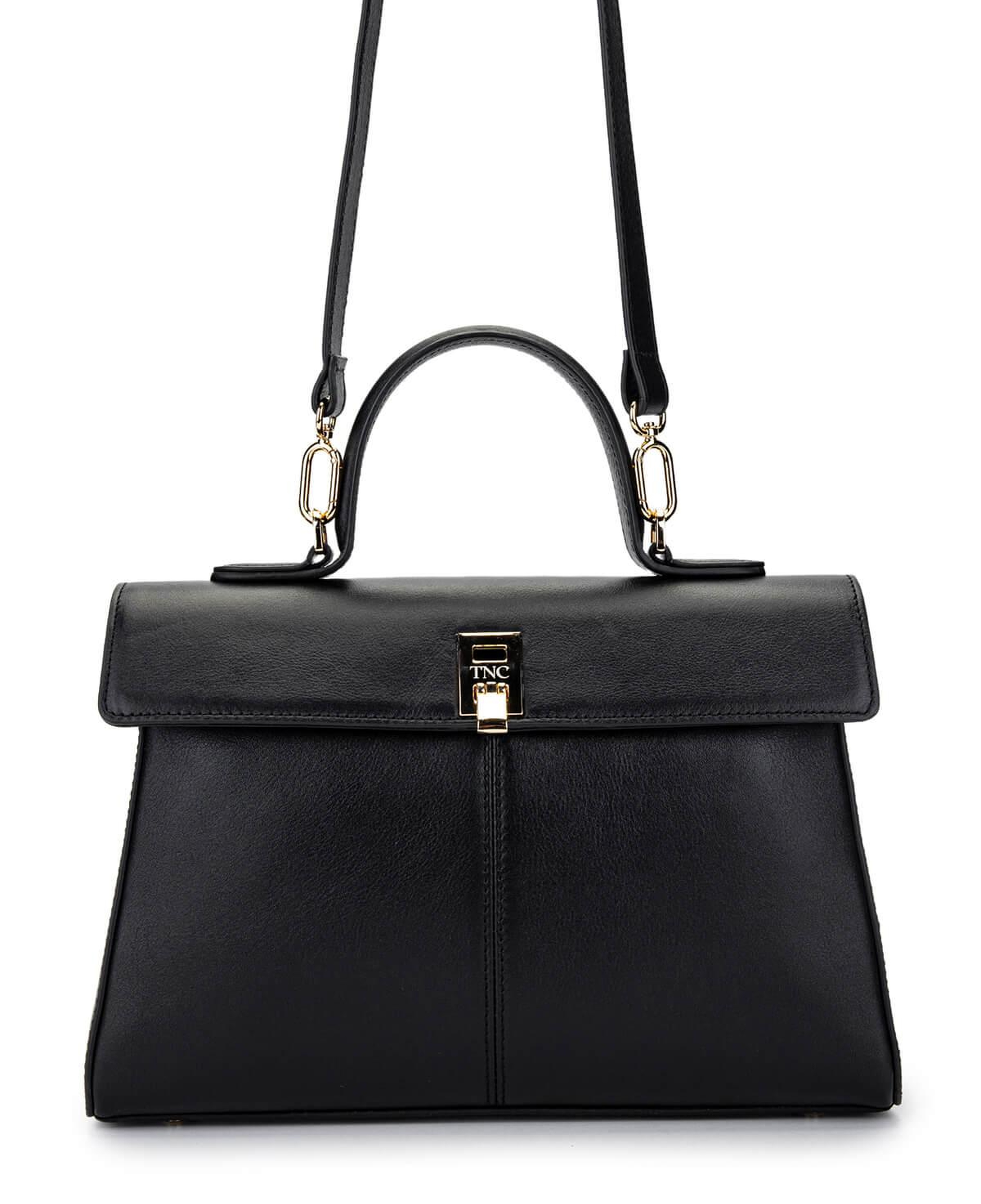 Tamer Tanca Kadın Hakiki Deri Siyah Deri El Çantası