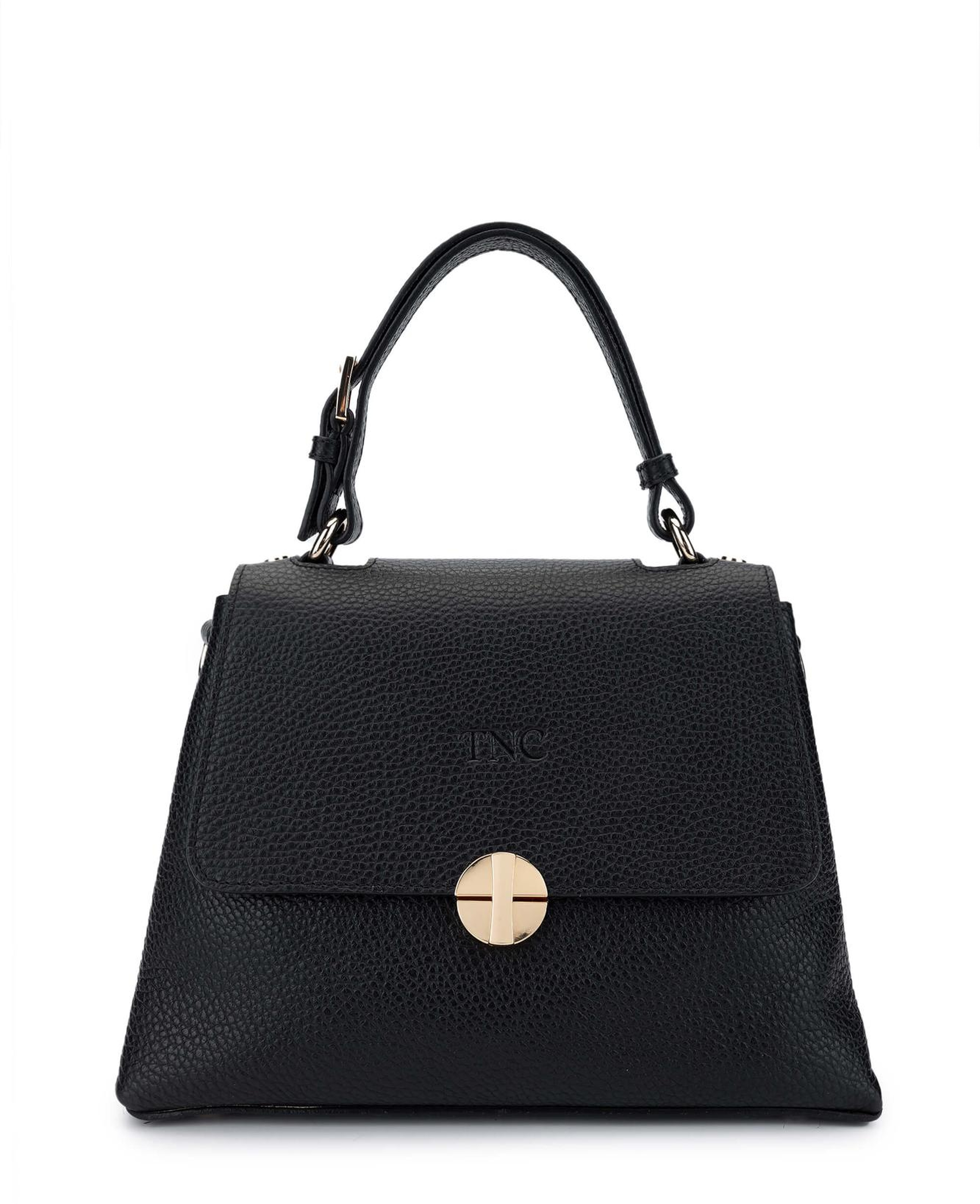 Tamer Tanca Kadın Hakiki Deri Siyah Floter Omuz Çanta