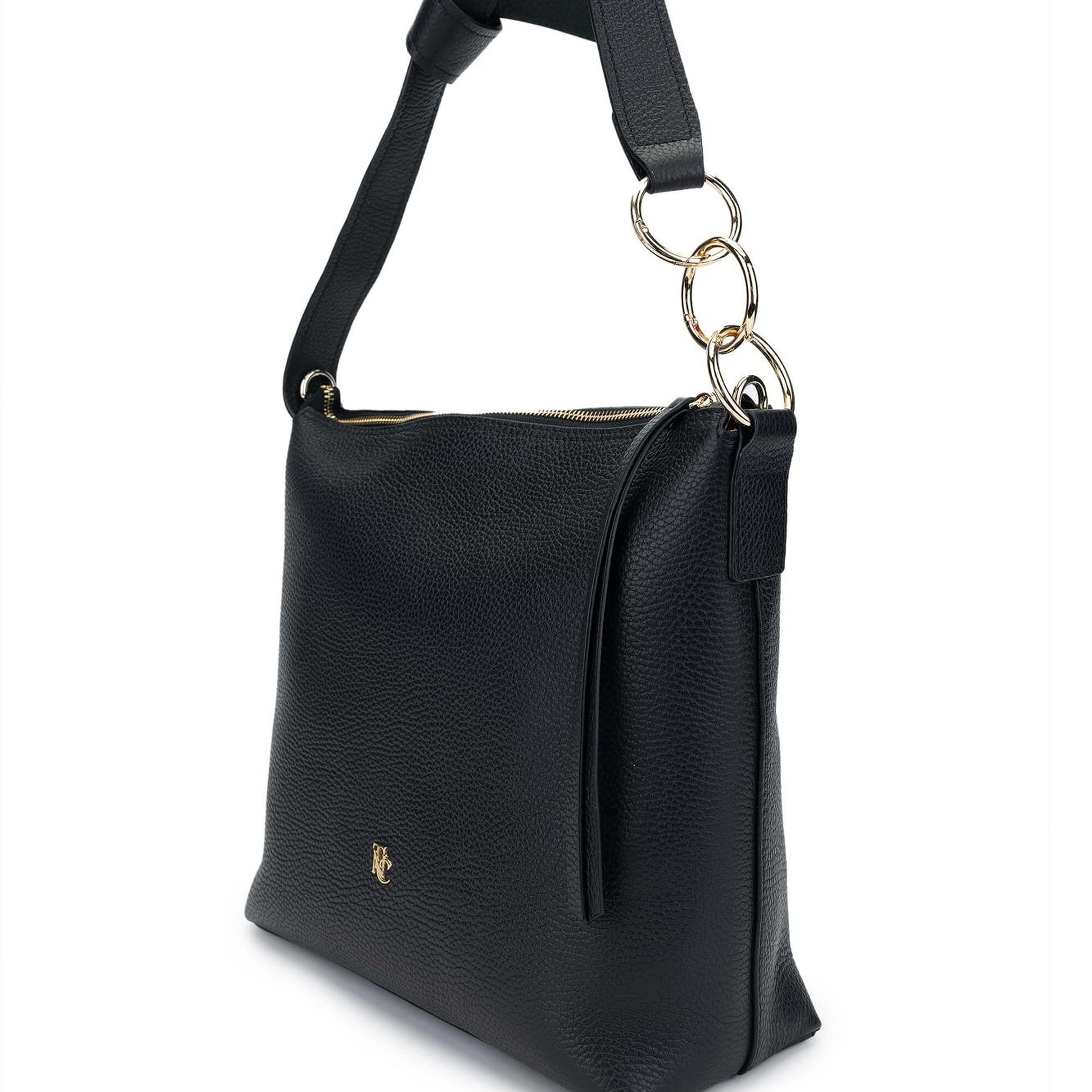 Tamer Tanca Kadın Hakiki Deri Siyah Floter Omuz Çanta