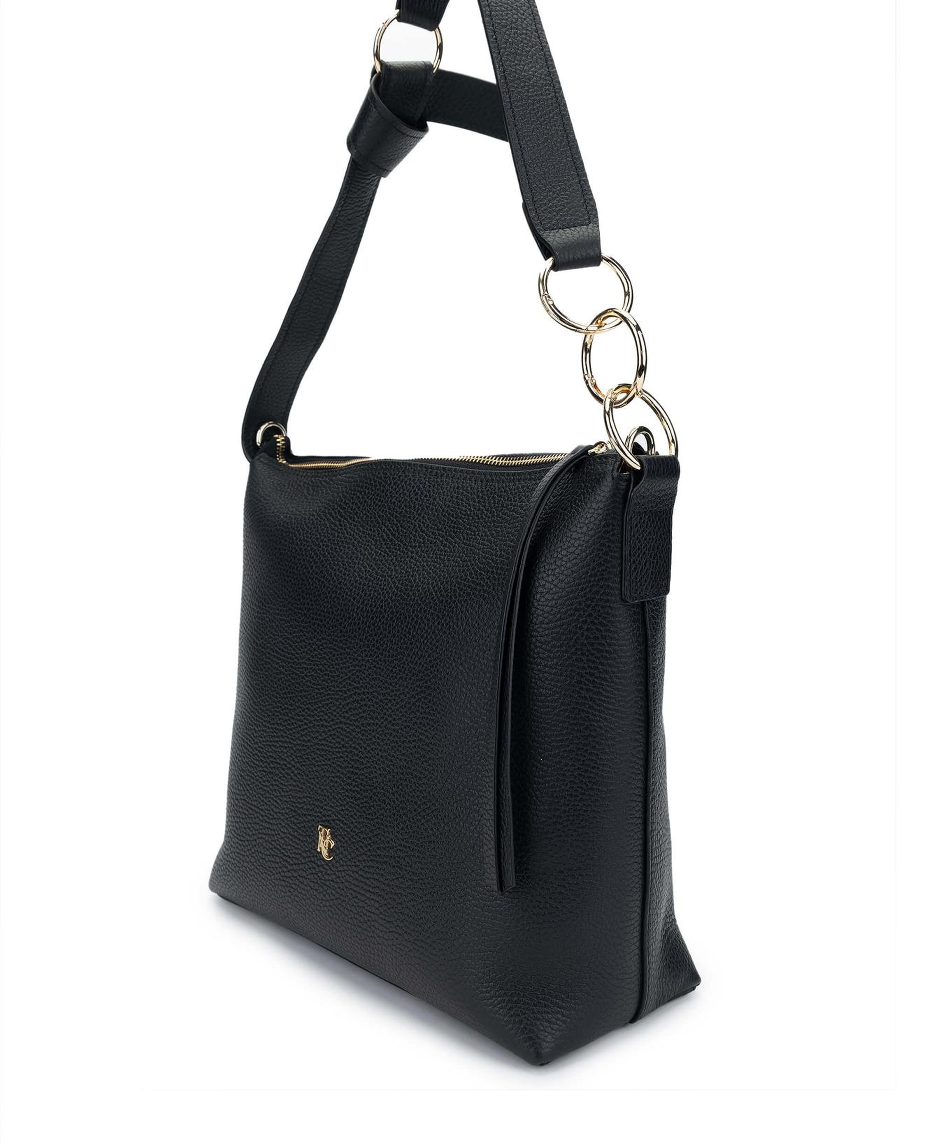 Tamer Tanca Kadın Hakiki Deri Siyah Floter Omuz Çanta