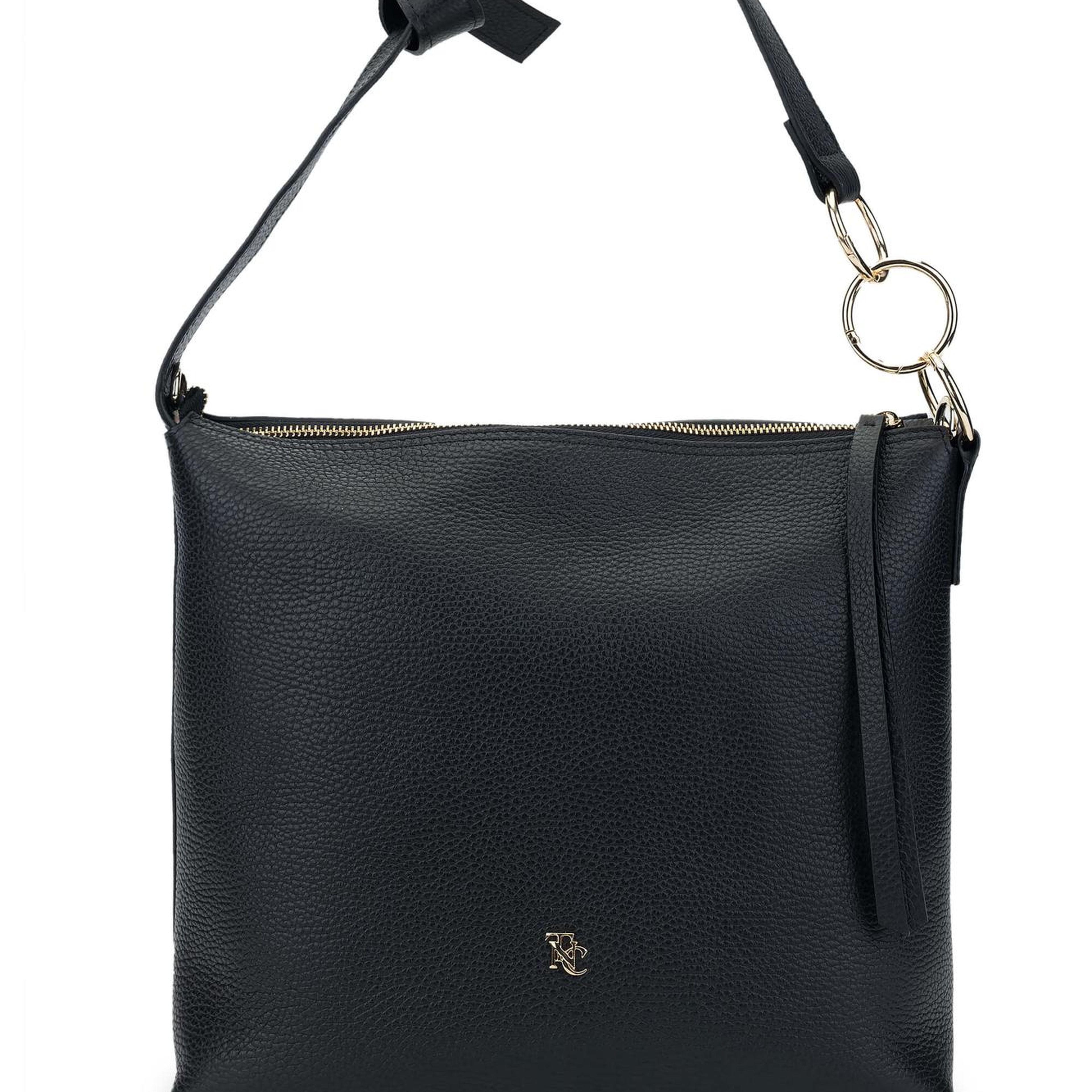 Tamer Tanca Kadın Hakiki Deri Siyah Floter Omuz Çanta