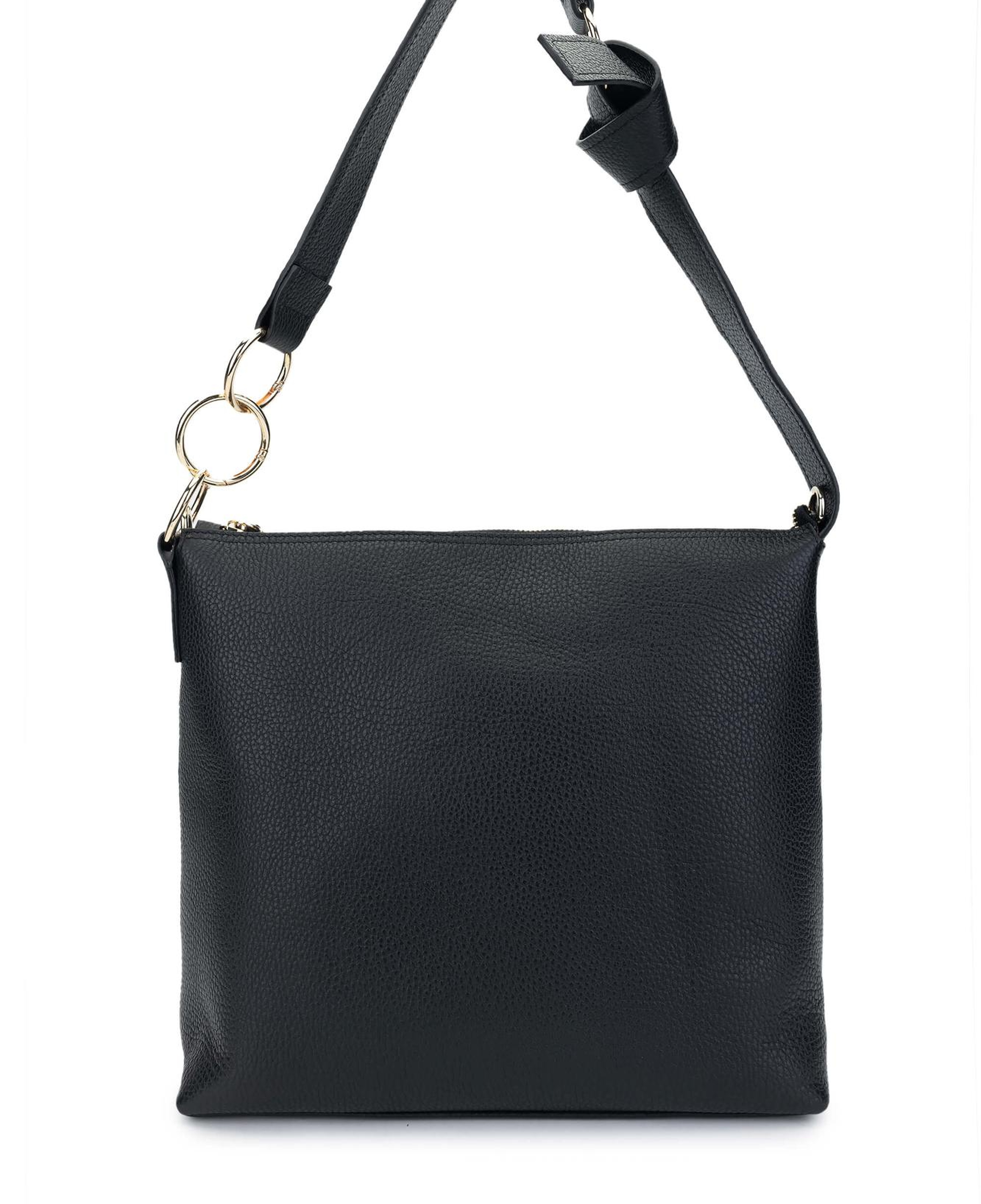 Tamer Tanca Kadın Hakiki Deri Siyah Floter Omuz Çanta