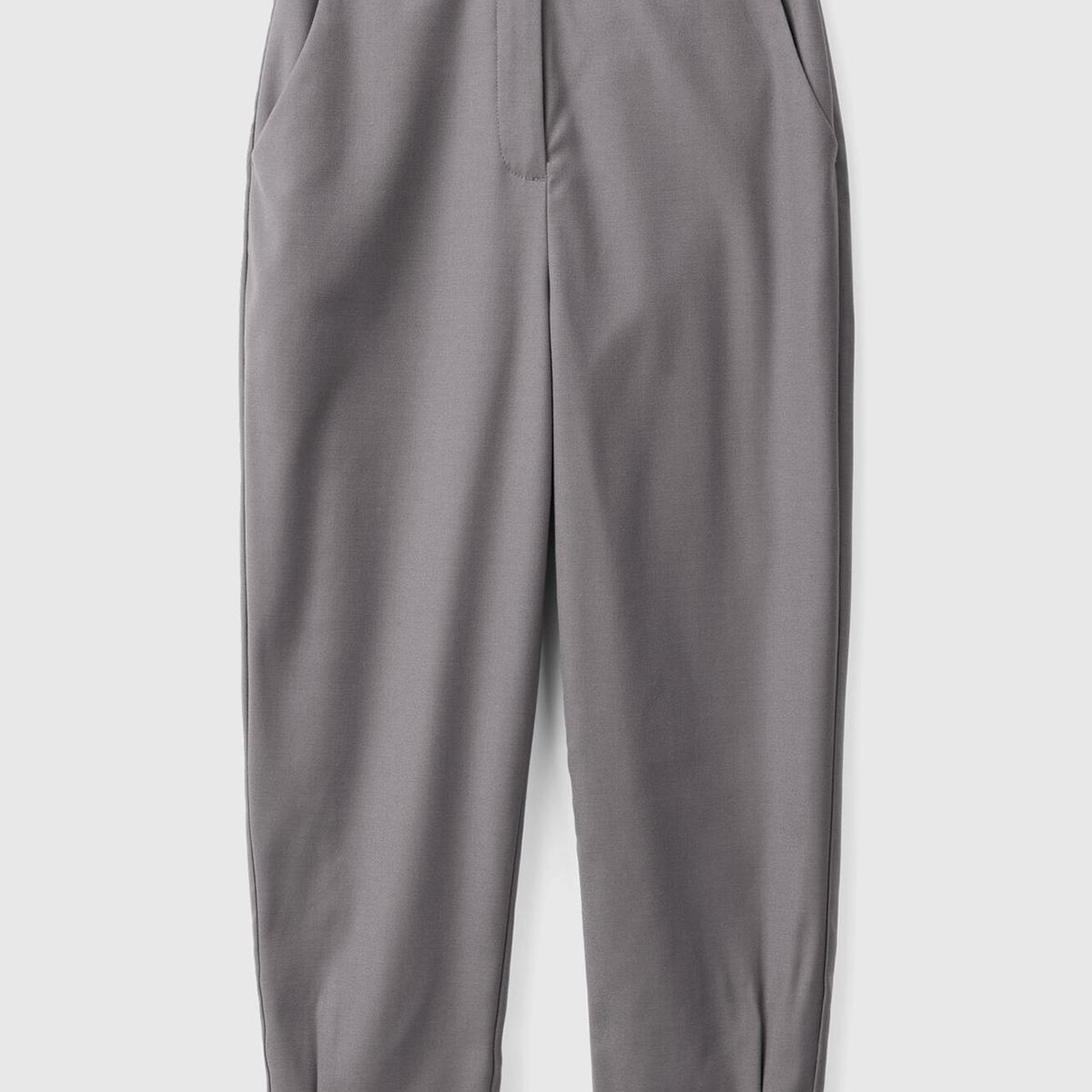 Kadın Antrasit Melanj Yün ve Viskoz Karışımlı Hafif Balon Paçalı Pantolon