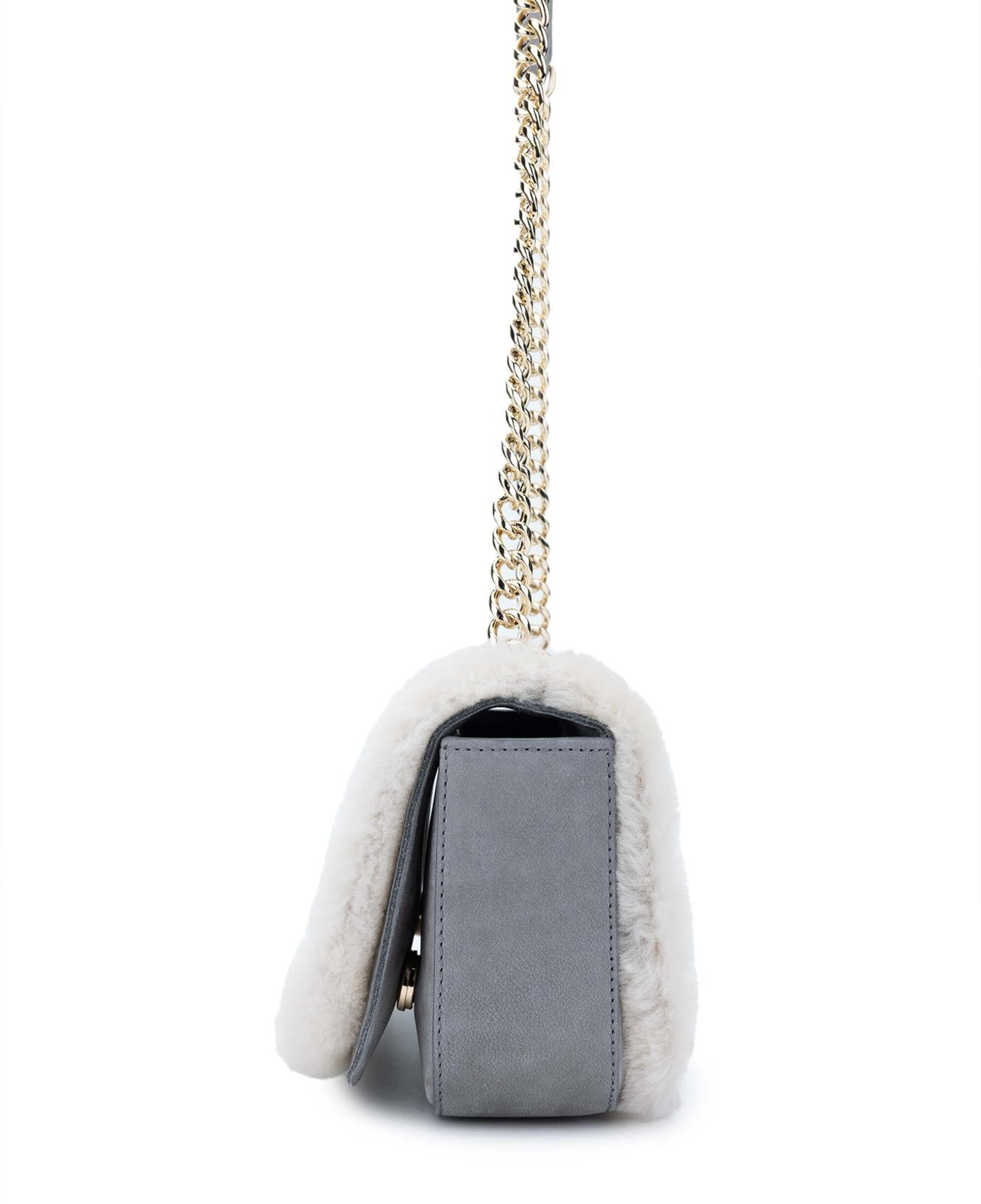 Tamer Tanca Kadın Hakiki Deri Gri Nubuk Omuz Çanta