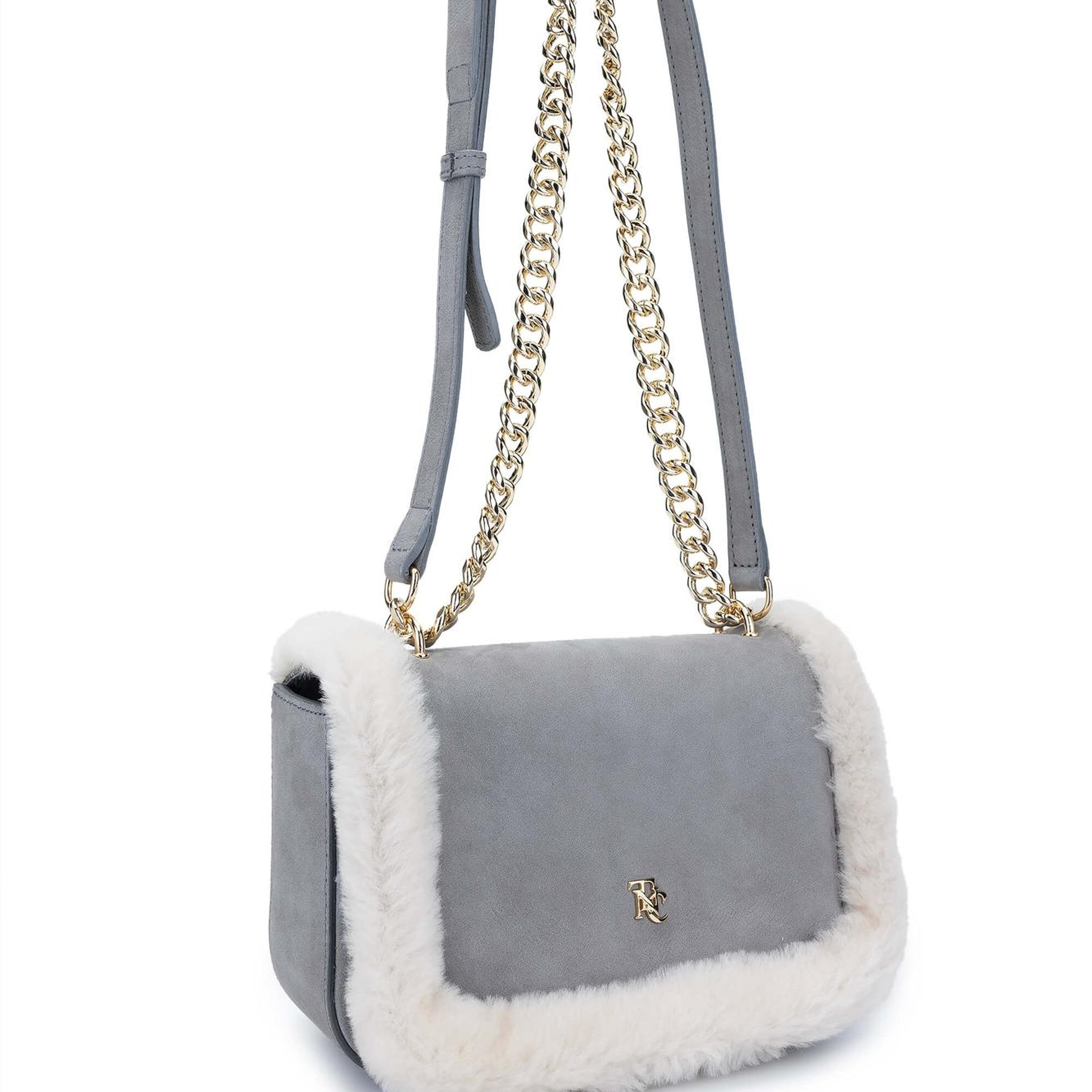 Tamer Tanca Kadın Hakiki Deri Gri Nubuk Omuz Çanta