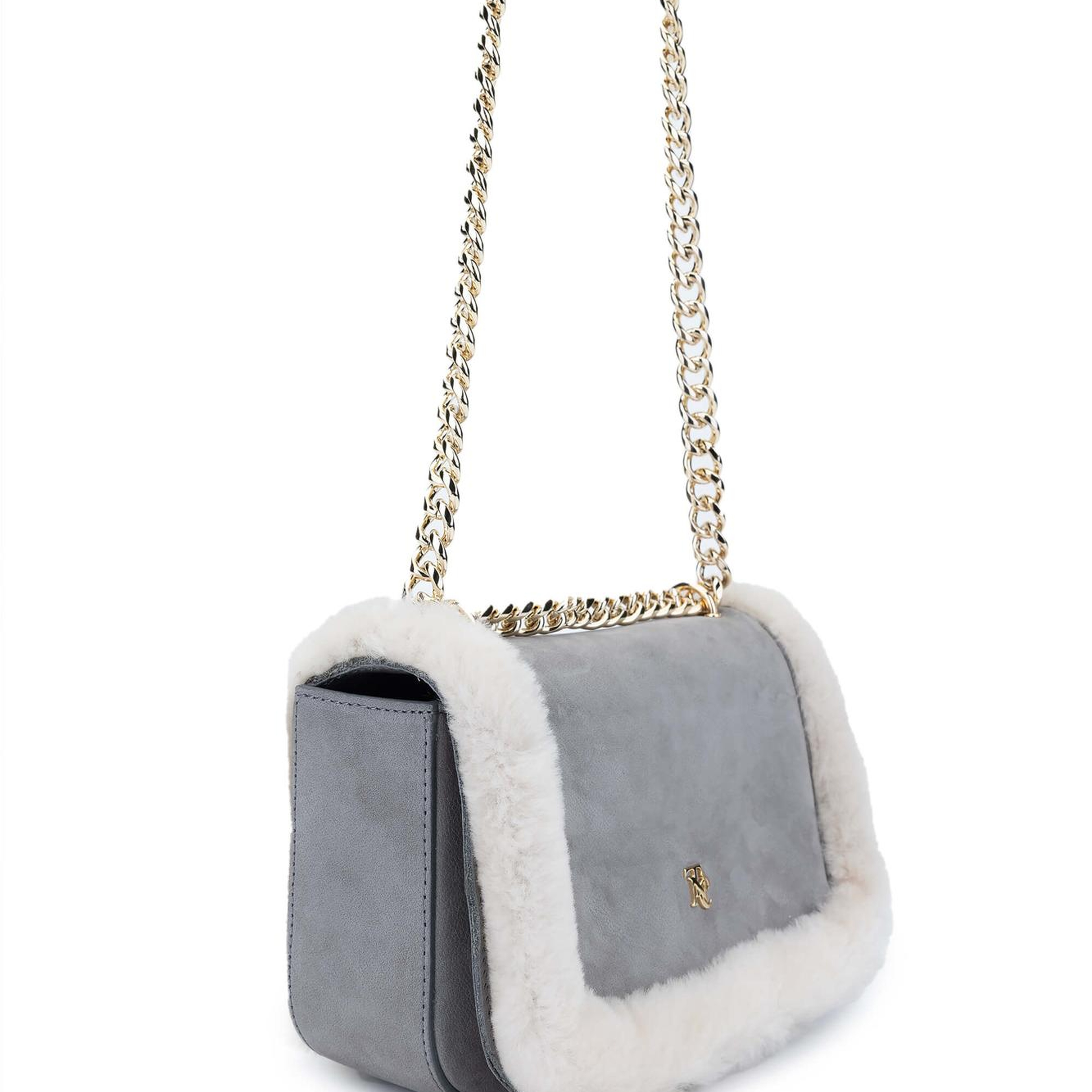 Tamer Tanca Kadın Hakiki Deri Gri Nubuk Omuz Çanta