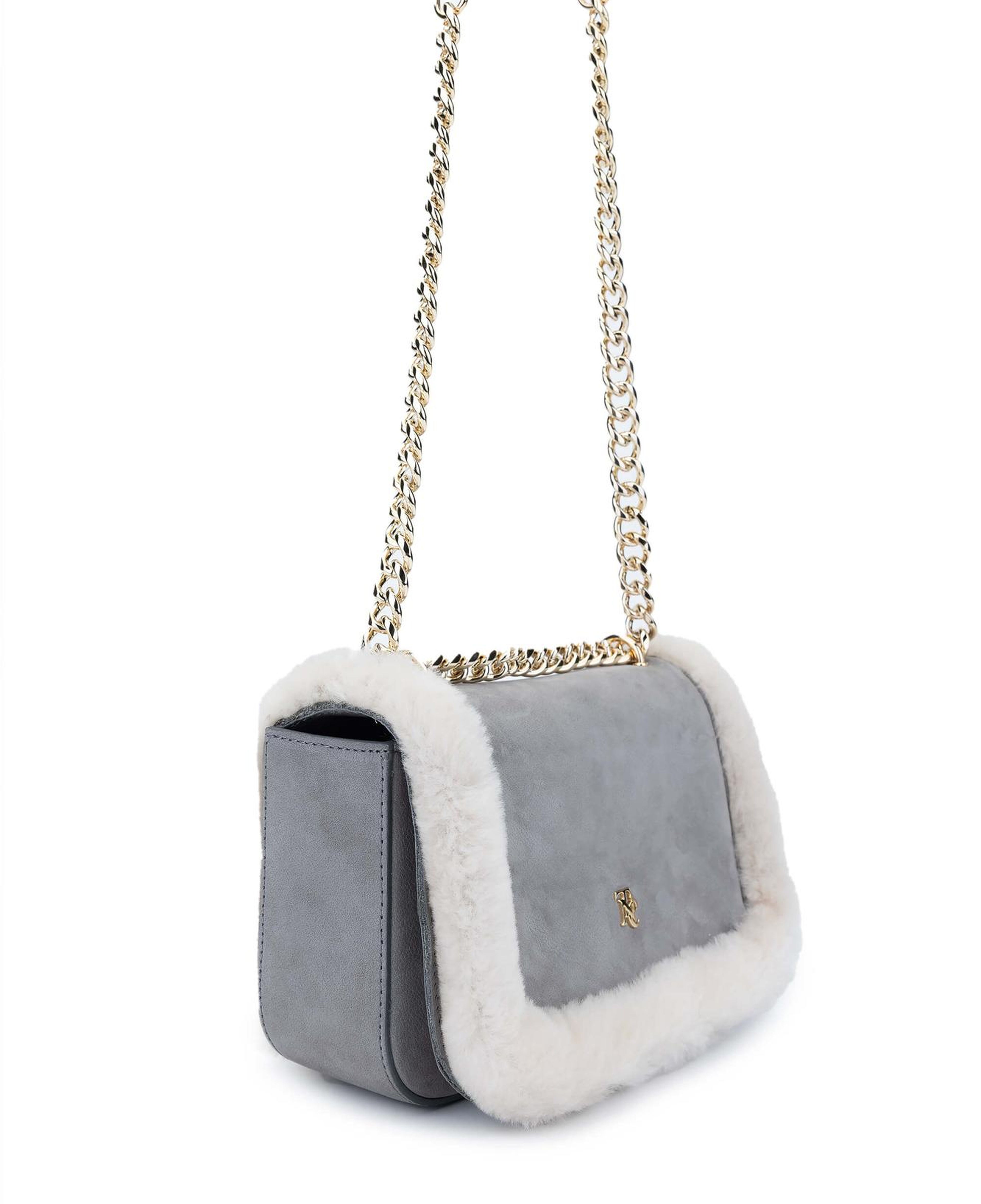 Tamer Tanca Kadın Hakiki Deri Gri Nubuk Omuz Çanta