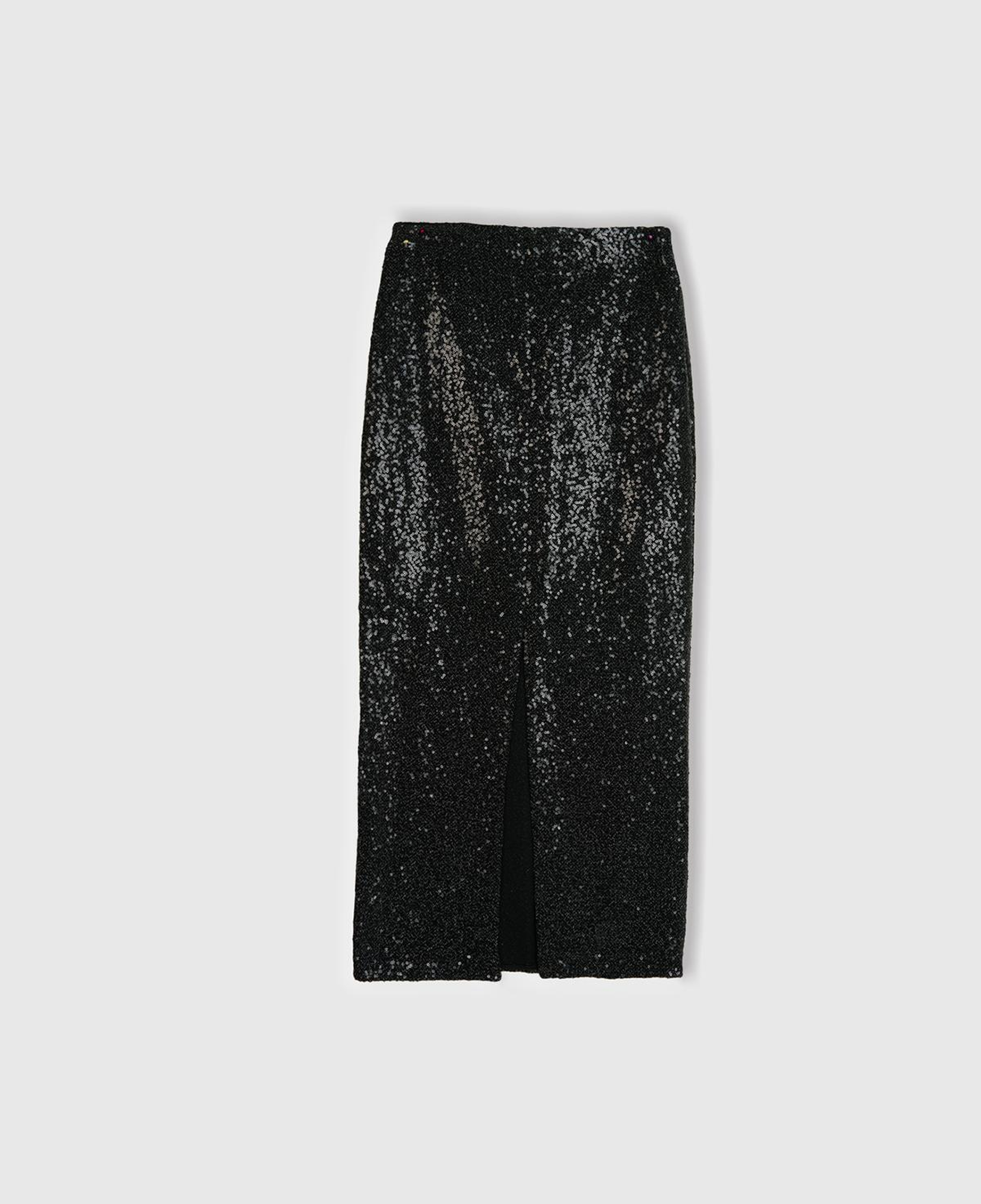 Kadın Siyah İçi Jarse Astarlı Arkası Yırtmaçlı Kalem Etek