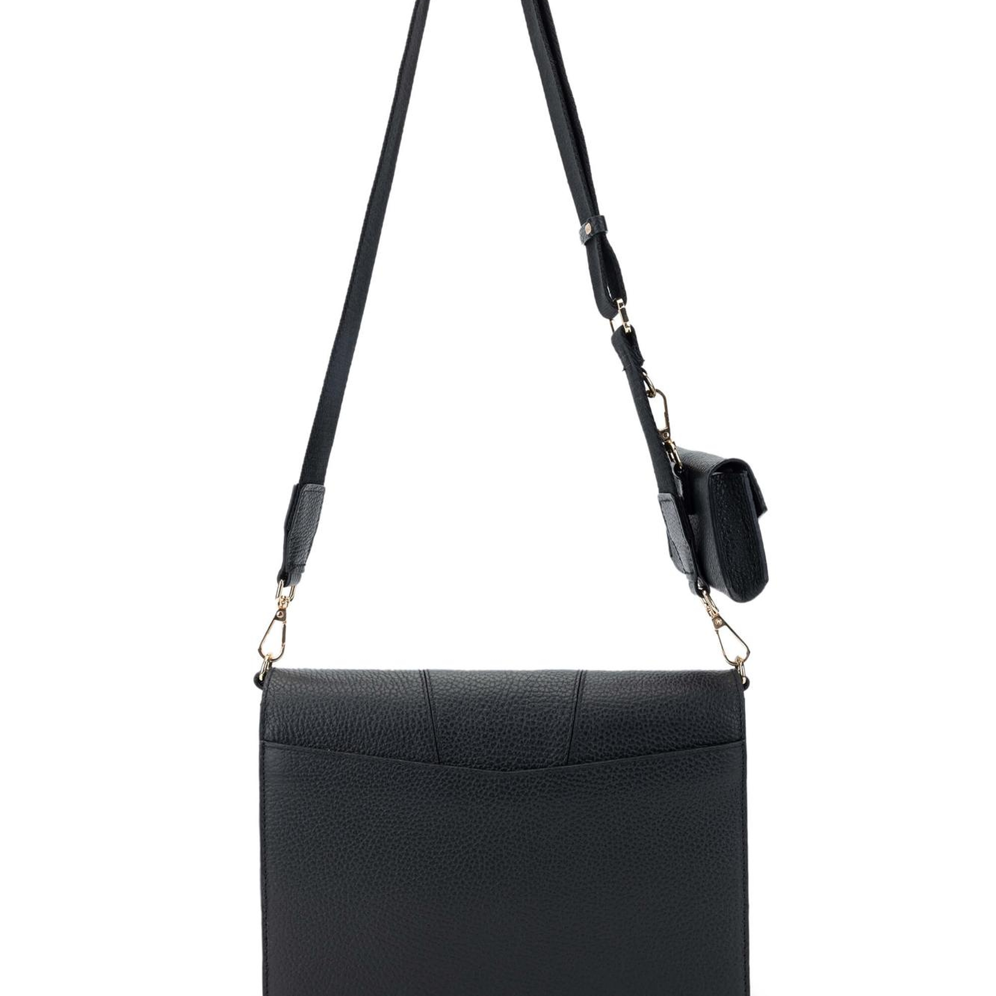 Tamer Tanca Kadın Hakiki Deri Siyah Floter Omuz Çanta