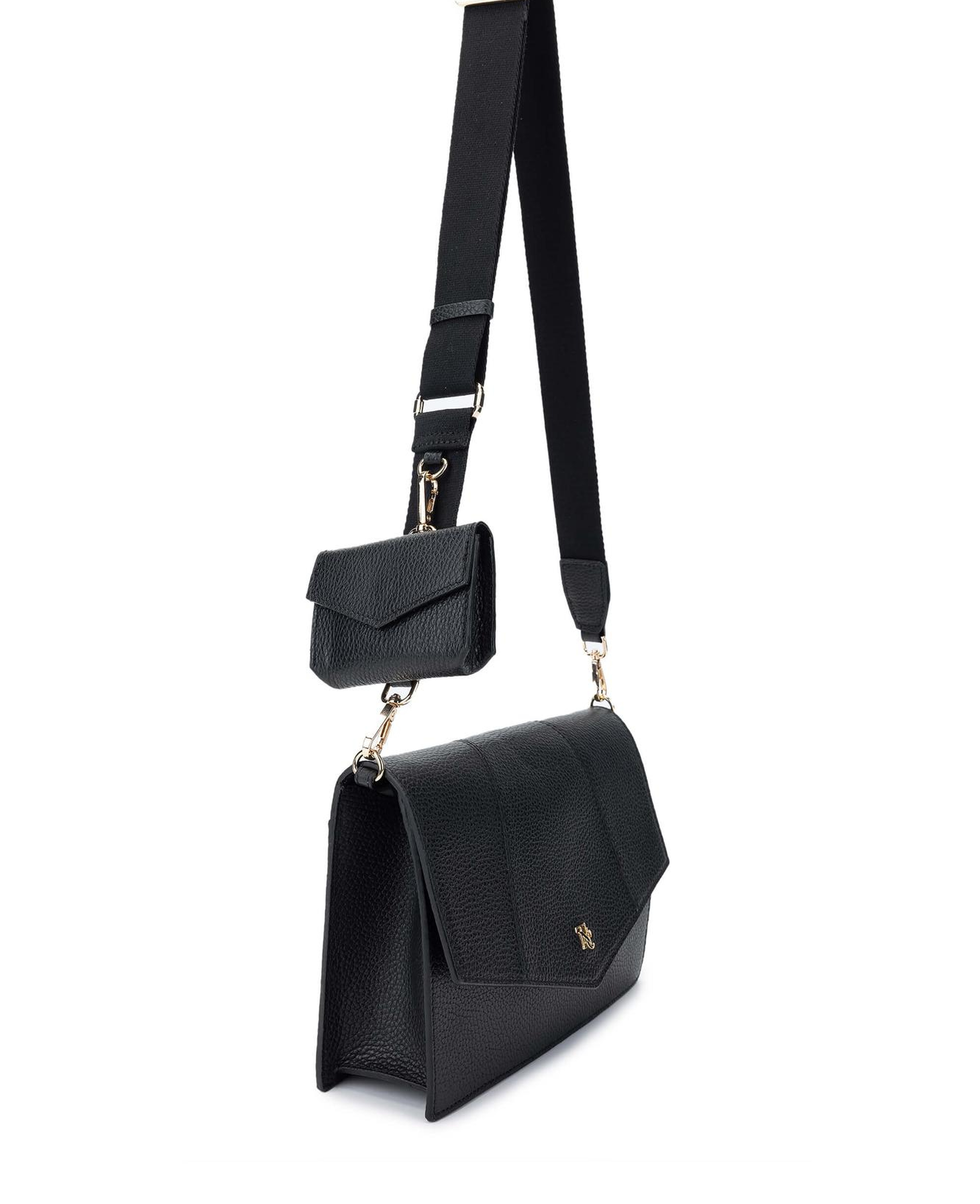 Tamer Tanca Kadın Hakiki Deri Siyah Floter Omuz Çanta