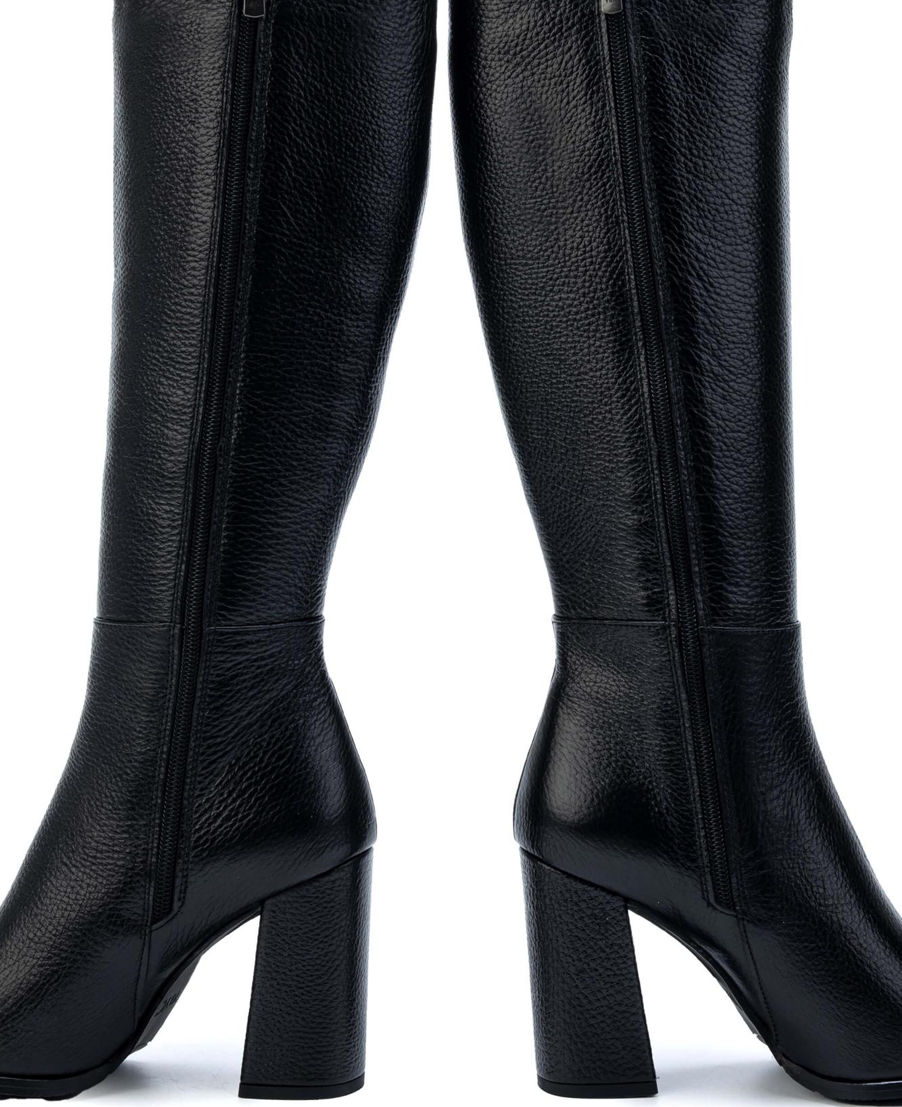 Tamer Tanca Kadın Hakiki Deri Siyah Floter Klasik Çizme