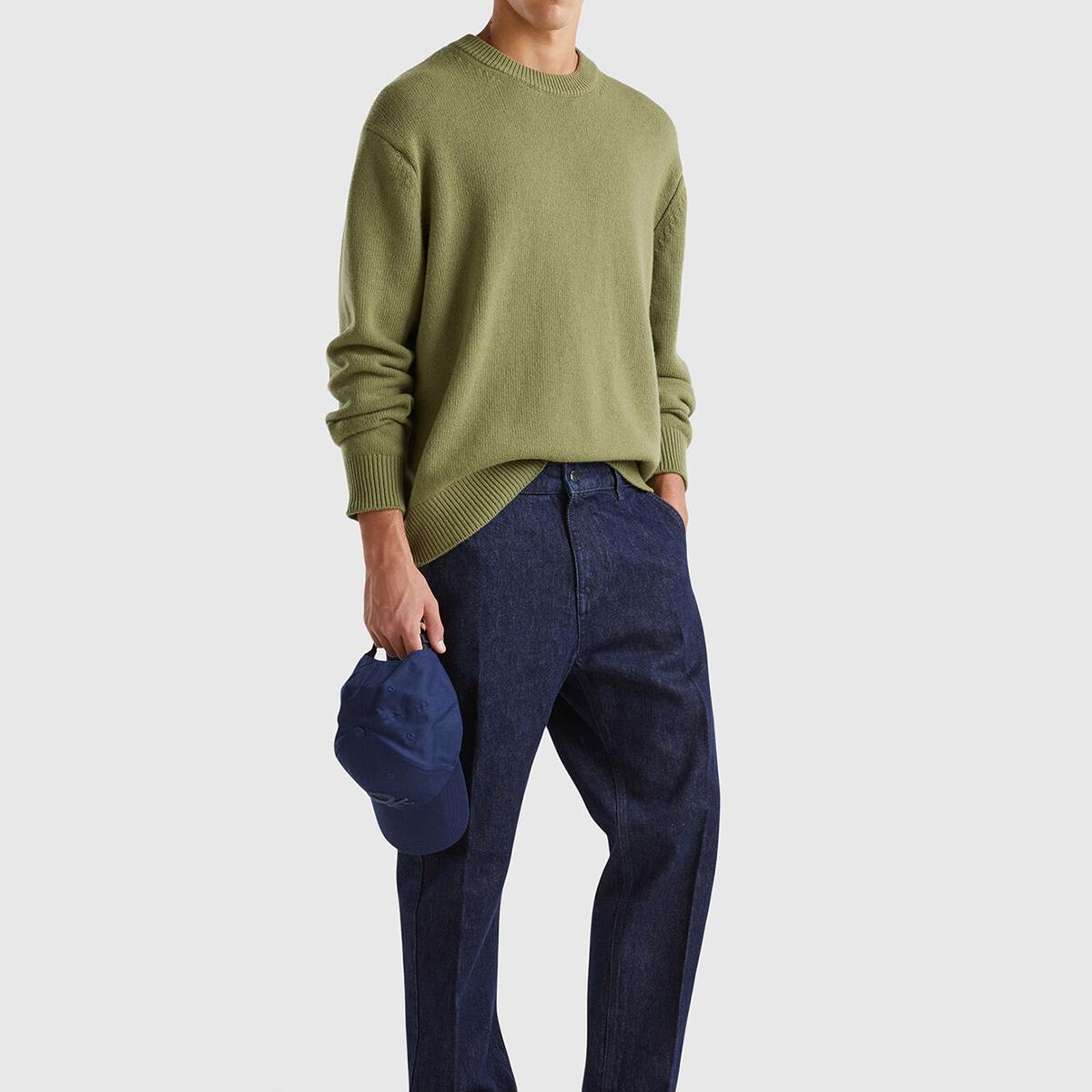 Erkek Koyu Mavi %100 Pamuk Cepli Arkası Logo Etiketli Denim Pantolon