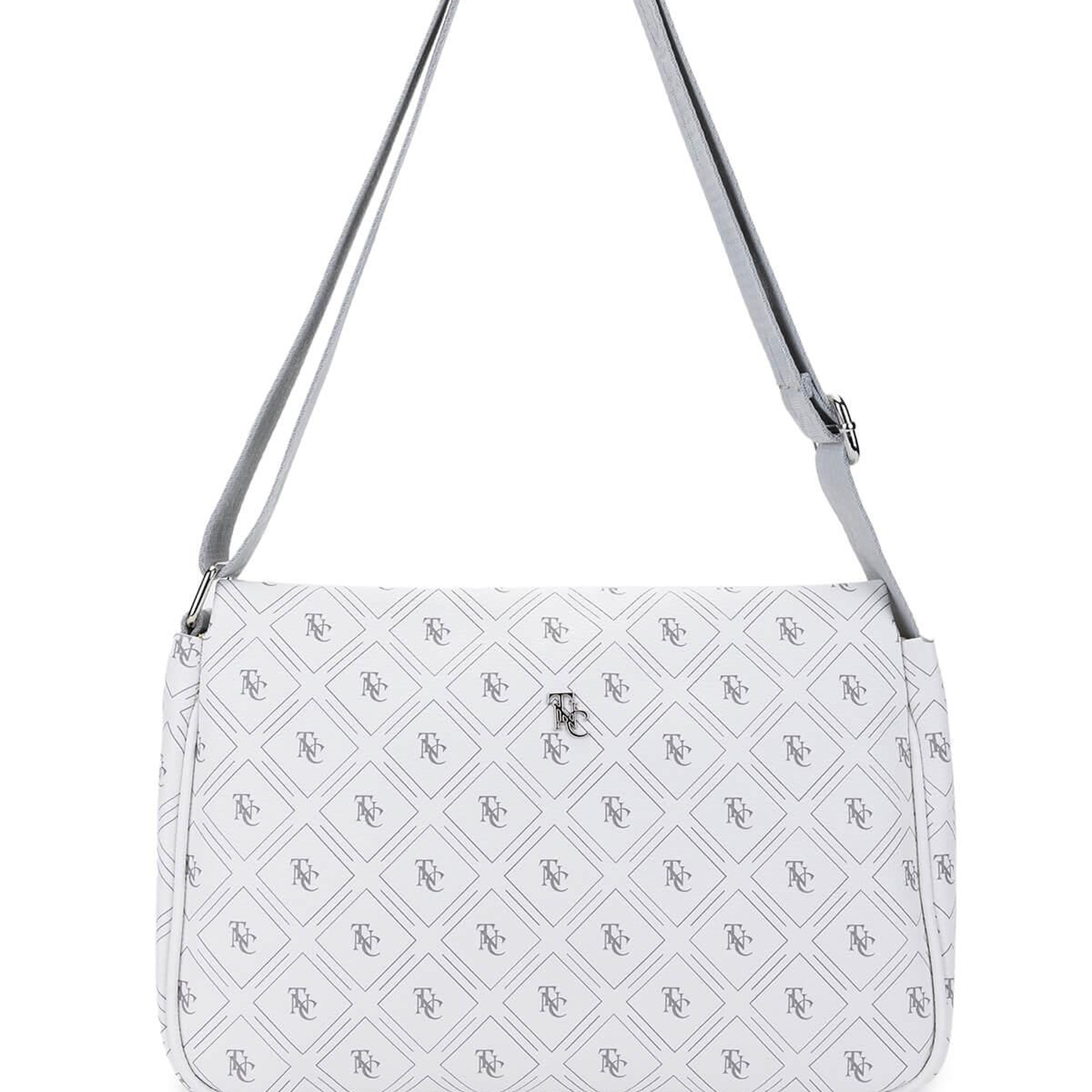 Tamer Tanca Kadın Vegan Beyaz Desen Omuz Çanta