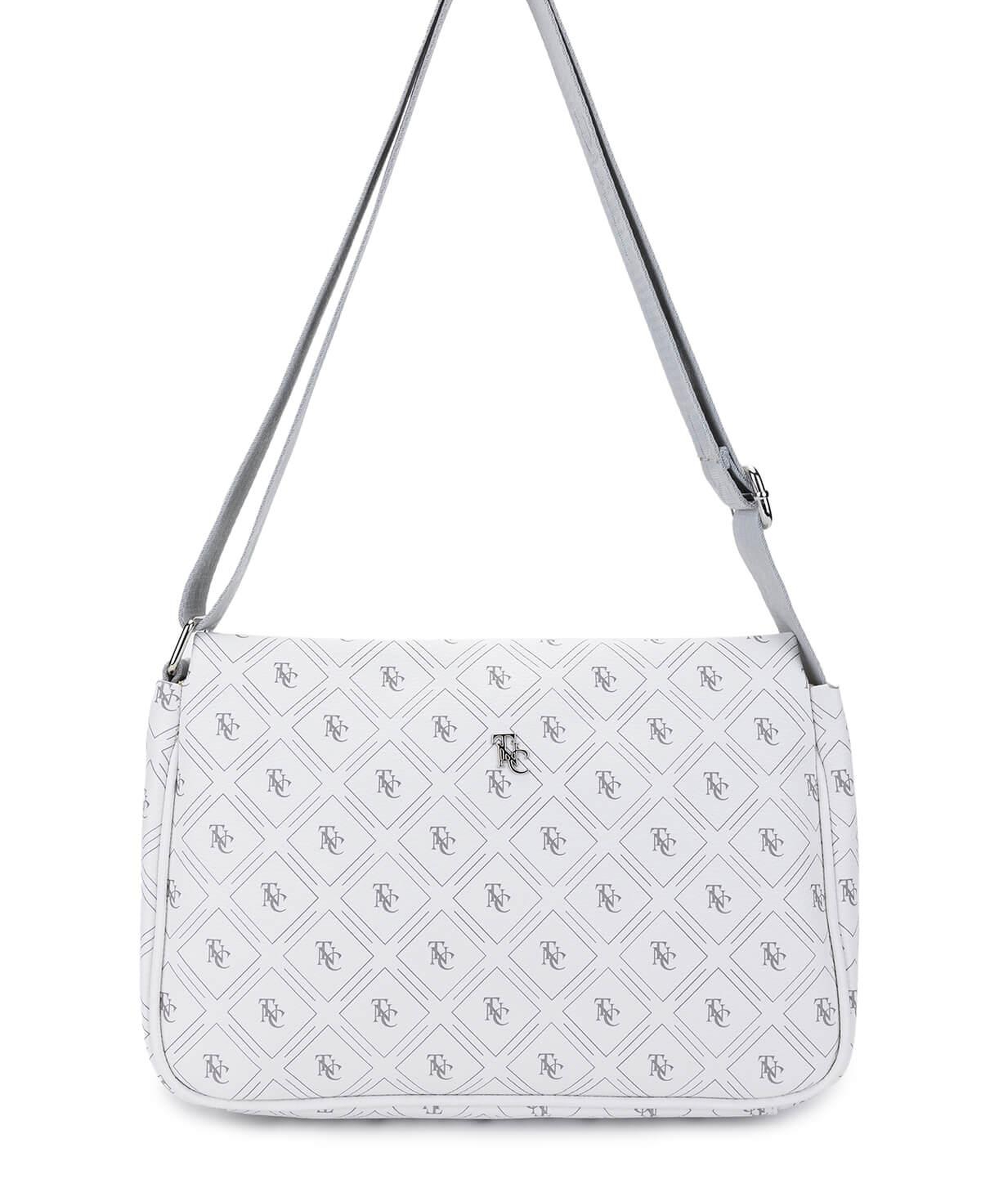 Tamer Tanca Kadın Vegan Beyaz Desen Omuz Çanta