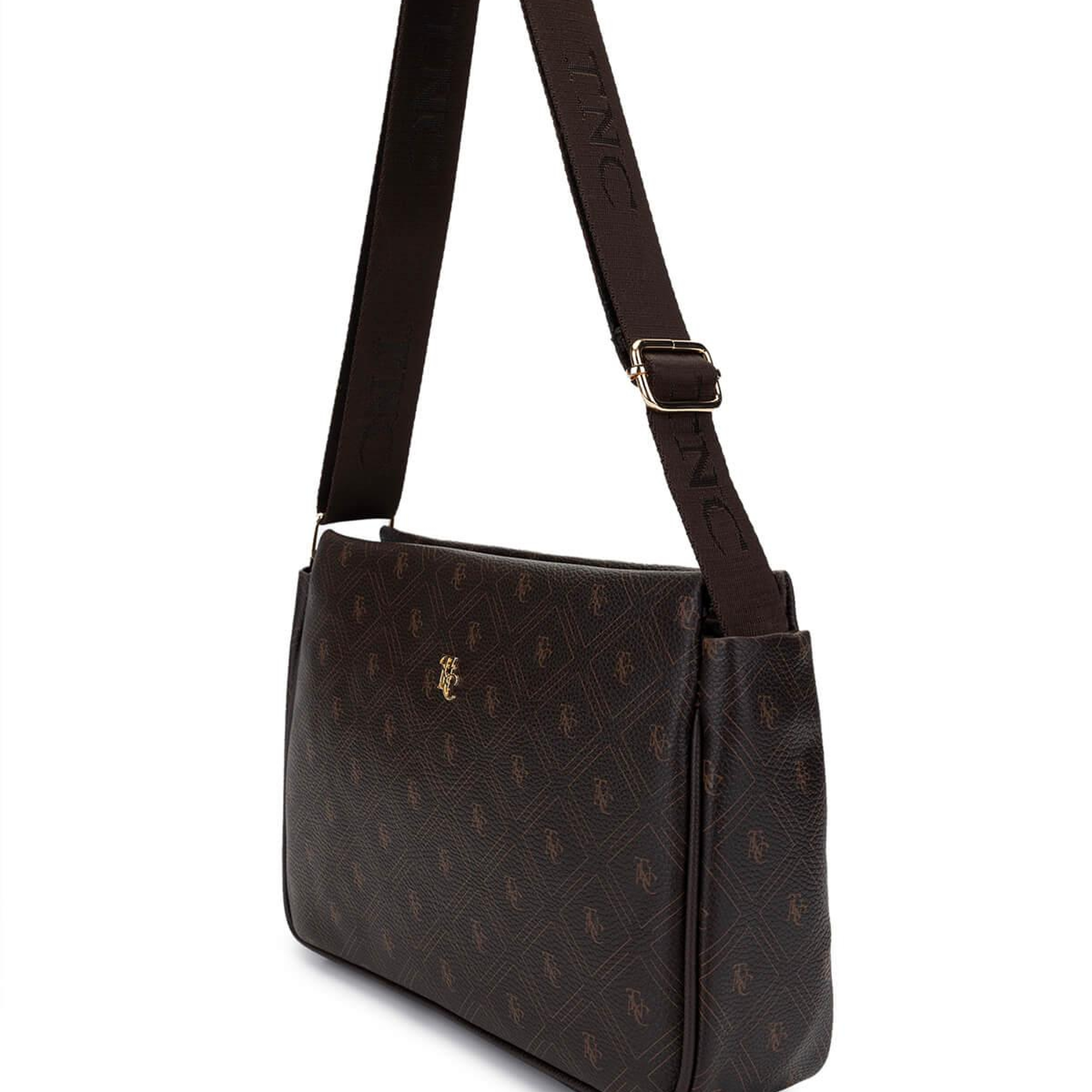 Tamer Tanca Kadın Vegan Kahverengi Desen Omuz Çanta