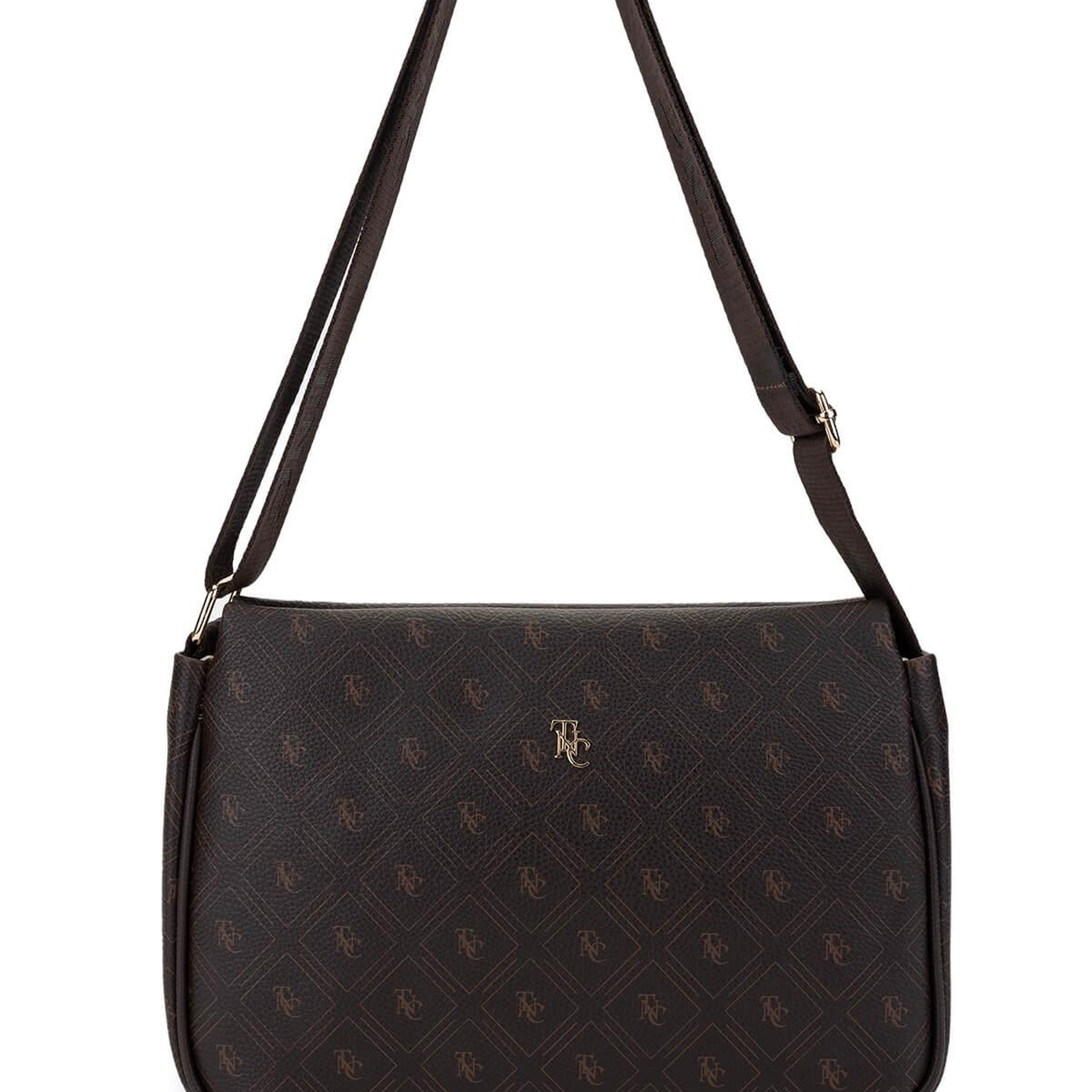 Tamer Tanca Kadın Vegan Kahverengi Desen Omuz Çanta