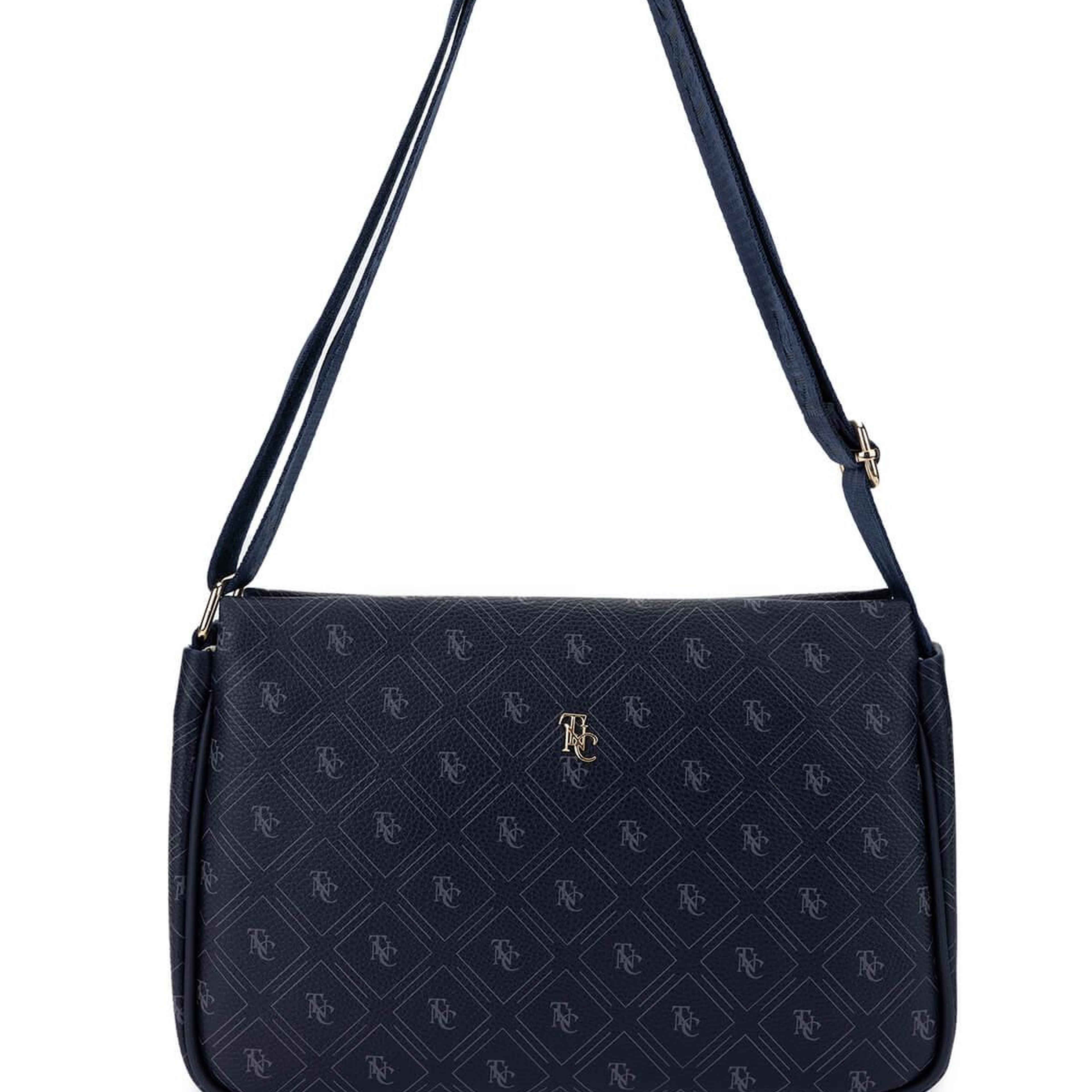 Tamer Tanca Kadın Vegan Lacivert Desen Omuz Çanta