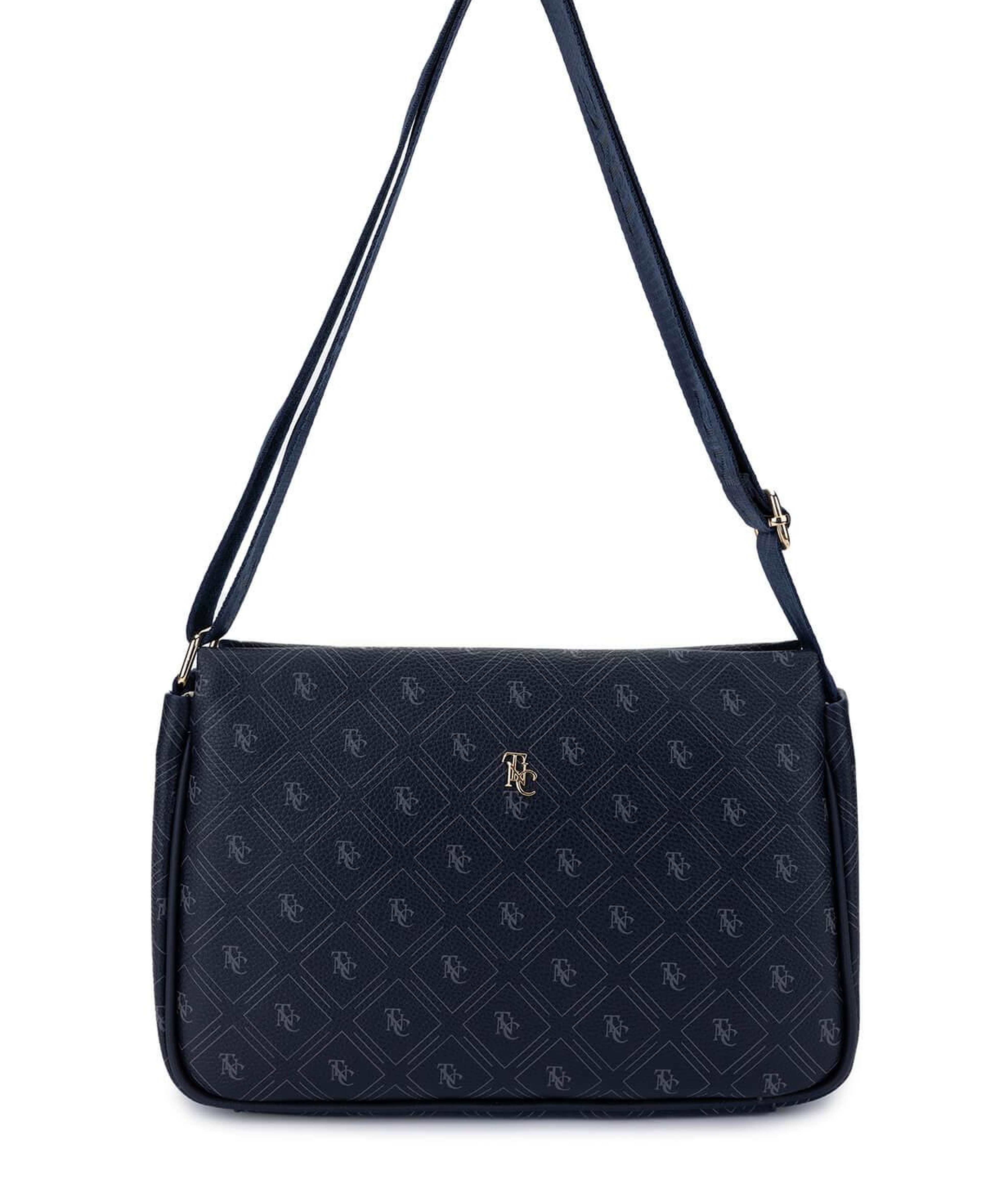 Tamer Tanca Kadın Vegan Lacivert Desen Omuz Çanta