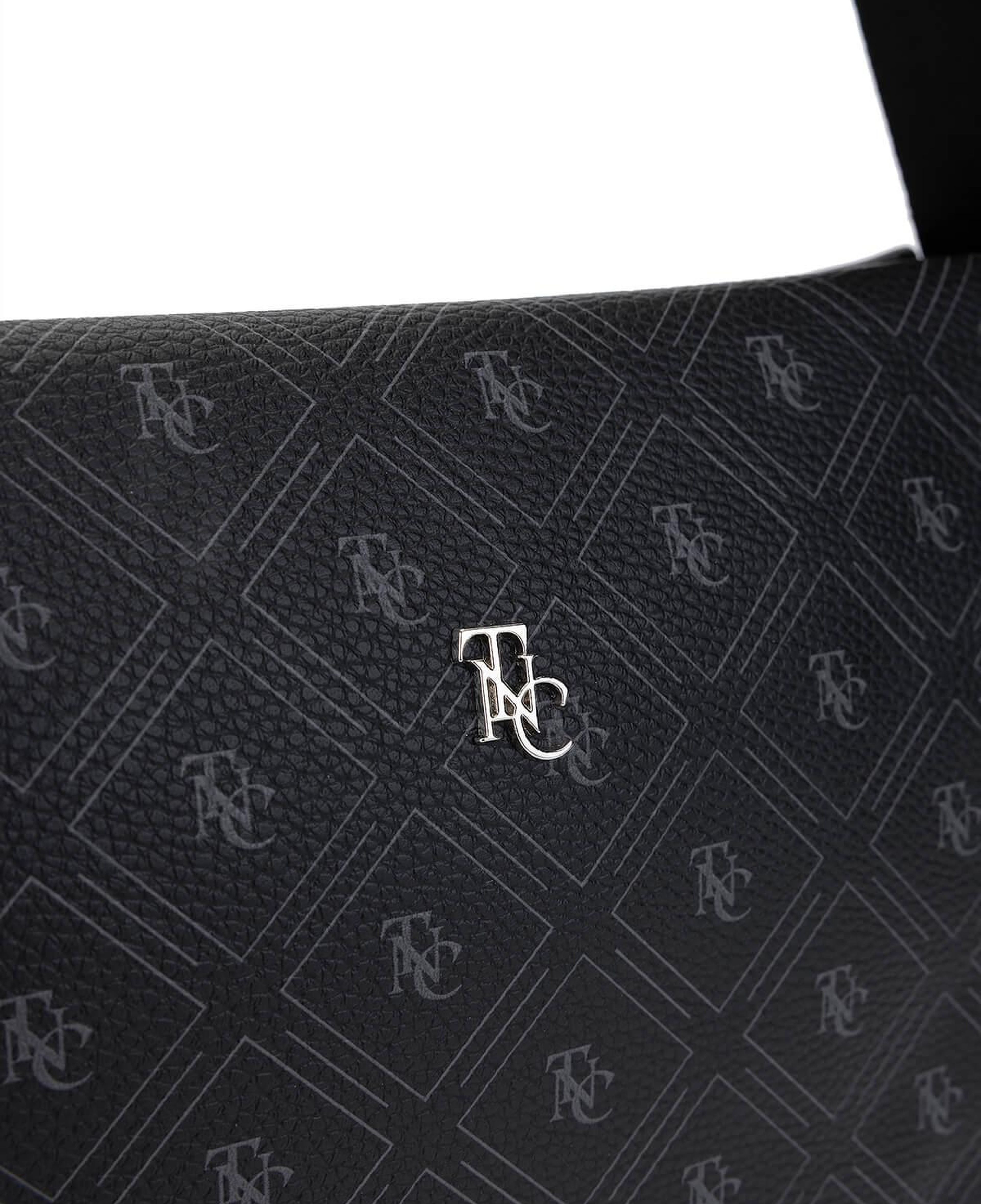 Tamer Tanca Kadın Vegan Siyah Desen Omuz Çanta