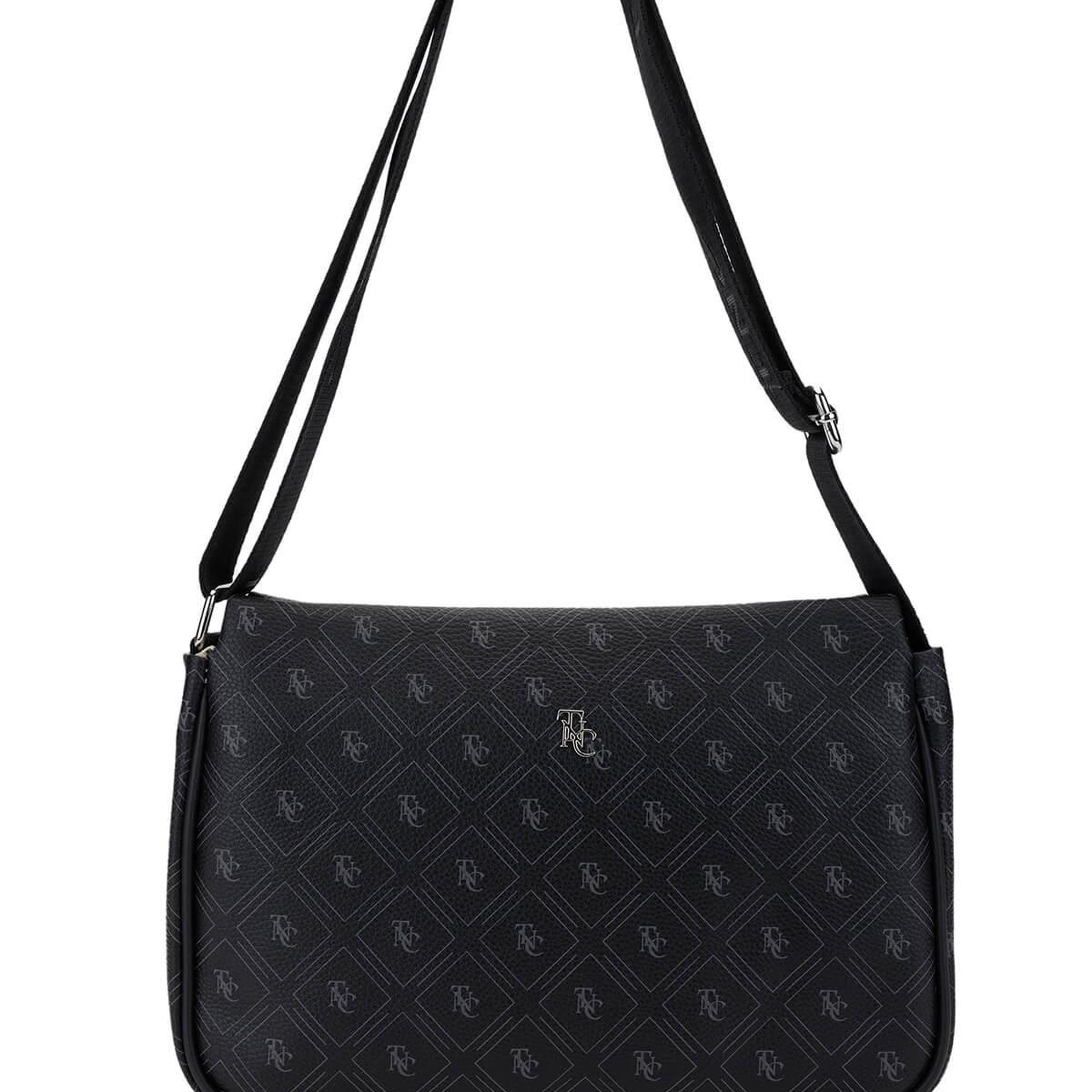 Tamer Tanca Kadın Vegan Siyah Desen Omuz Çanta