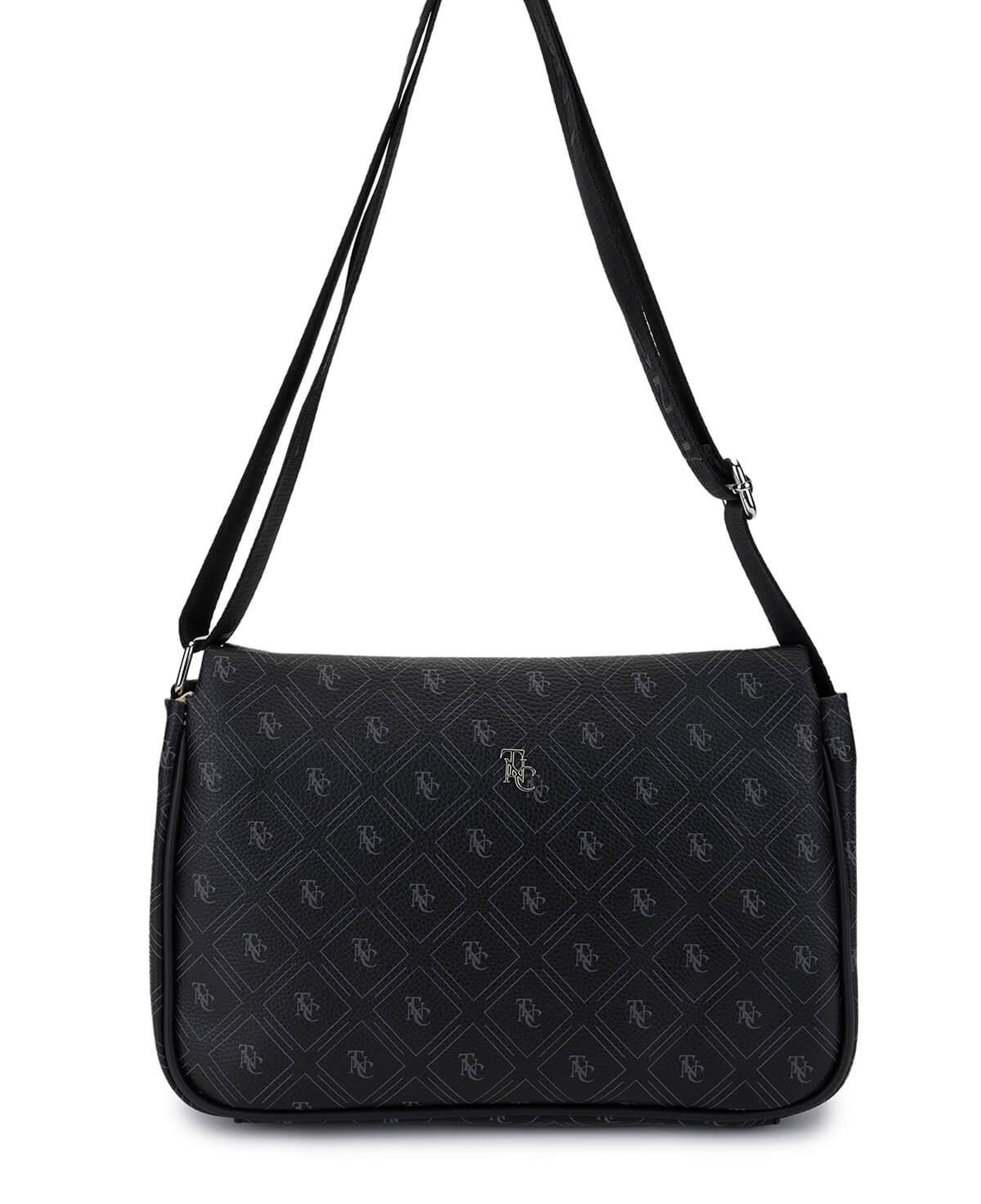 Tamer Tanca Kadın Vegan Siyah Desen Omuz Çanta