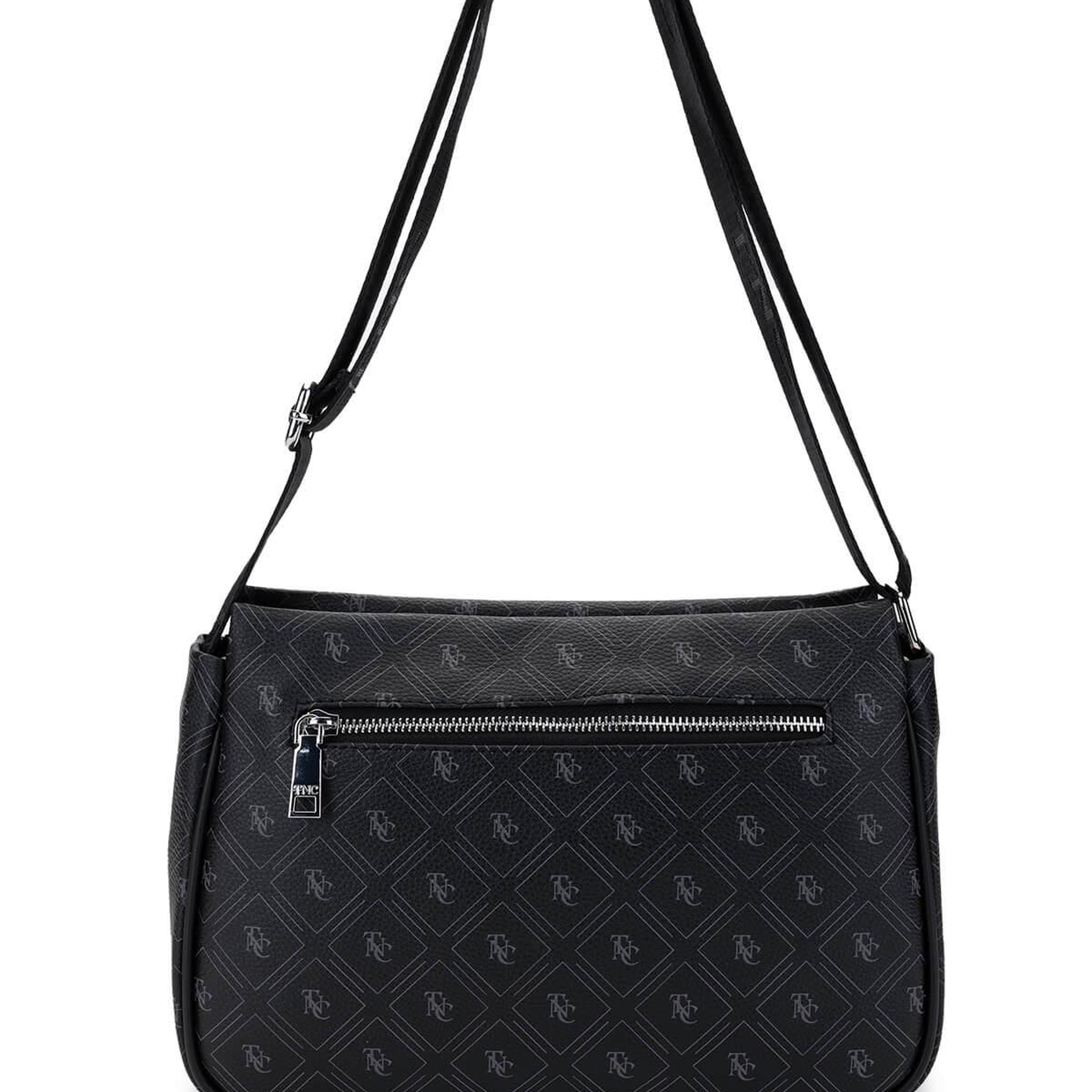 Tamer Tanca Kadın Vegan Siyah Desen Omuz Çanta