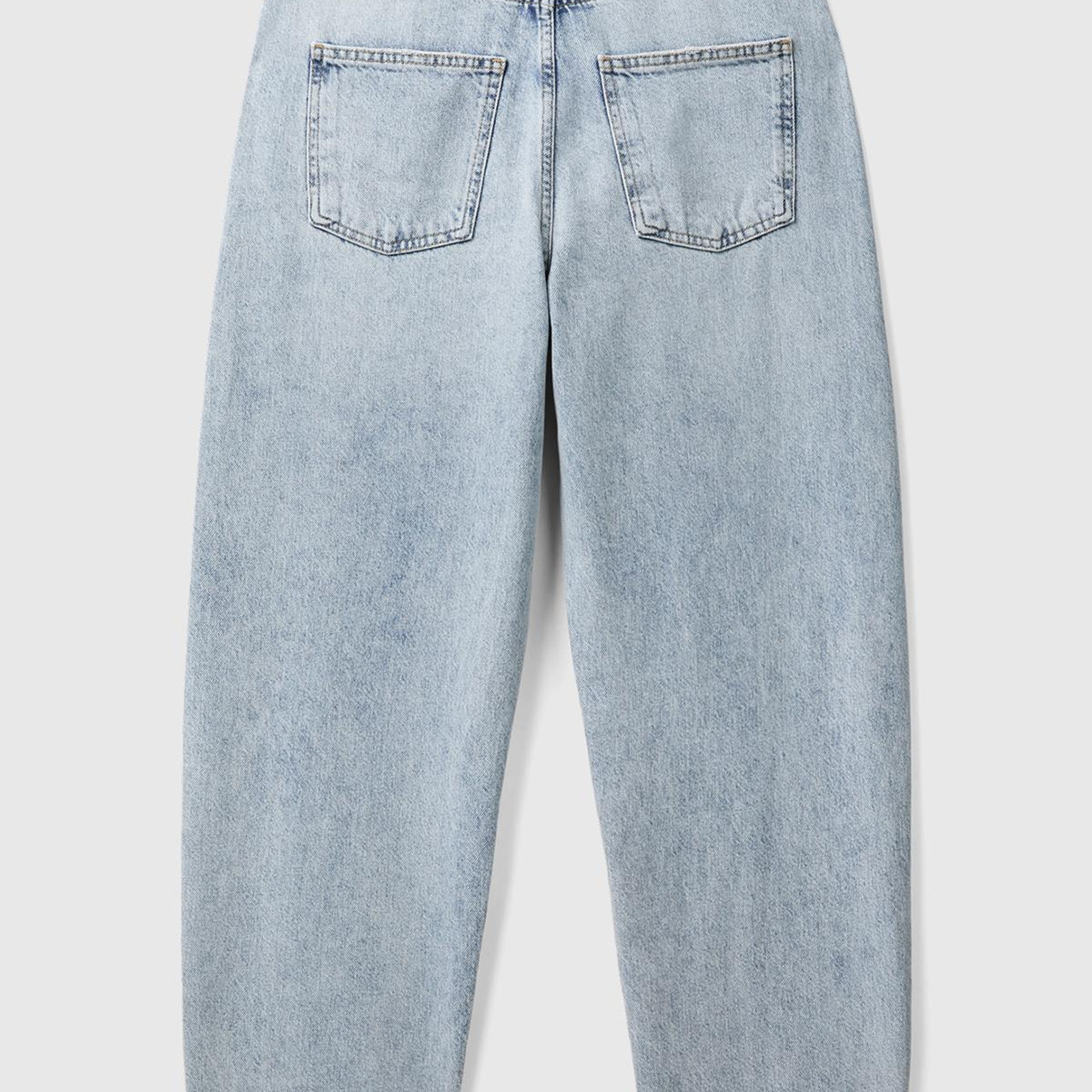 Kadın Açık Mavi %100 Koton Balon Fit Denim Pantolon