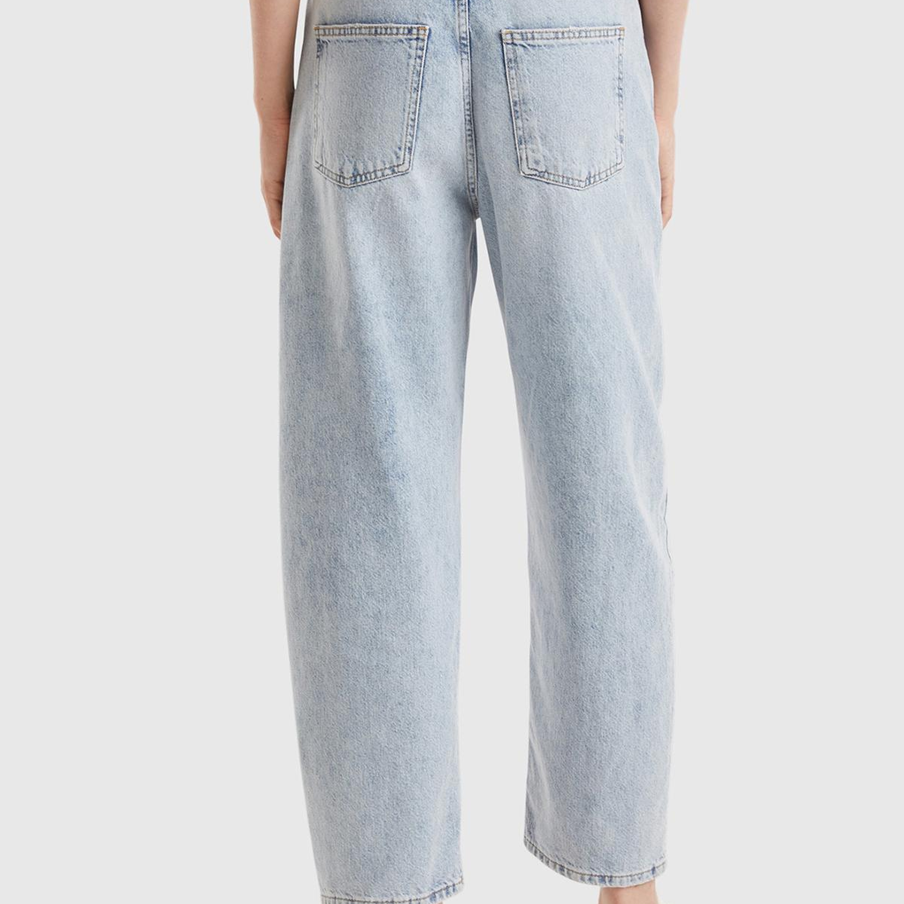 Kadın Açık Mavi %100 Koton Balon Fit Denim Pantolon