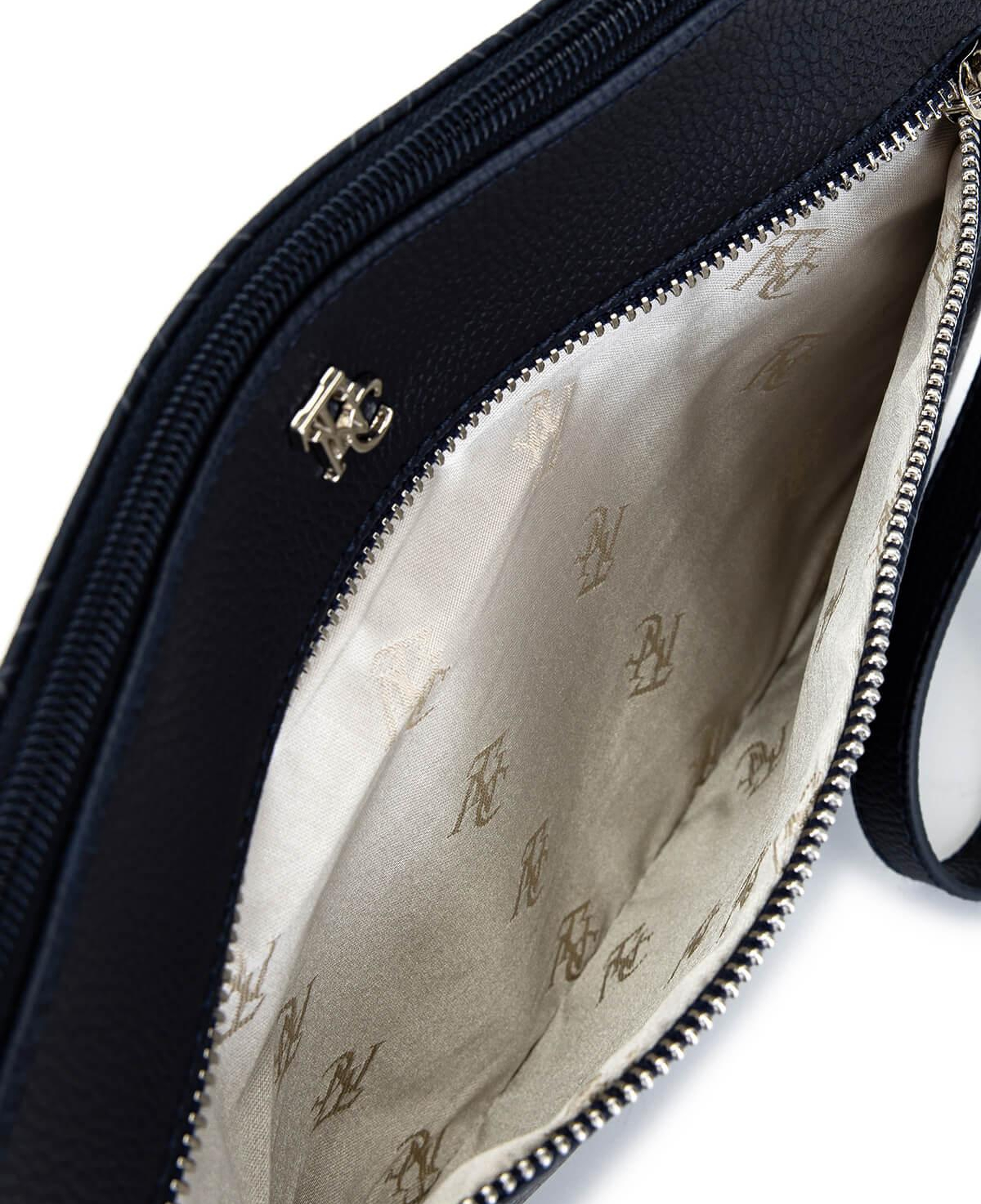 Tamer Tanca Kadın Suni Deri Lacivert Desen Clutch Çanta