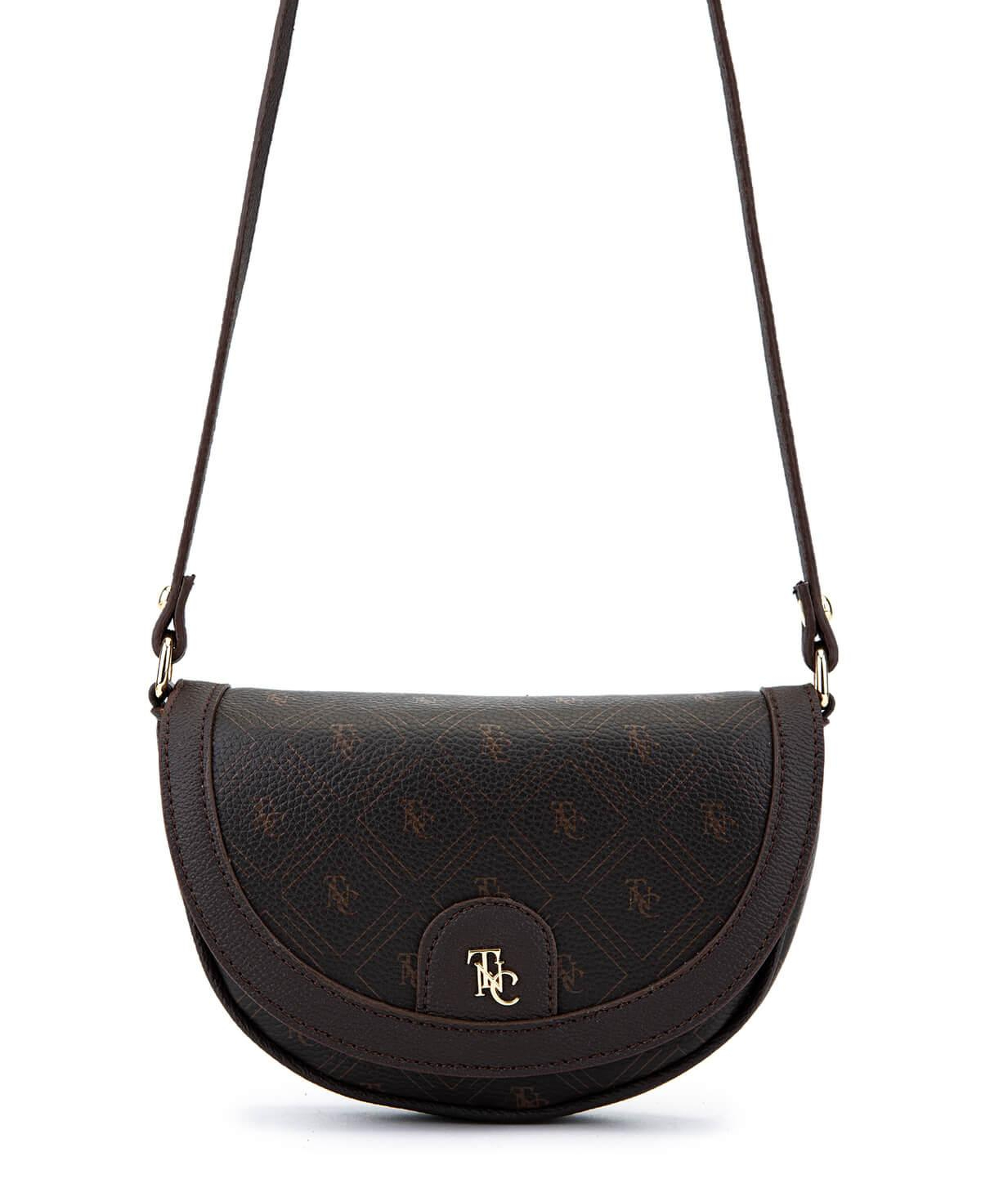 Tamer Tanca Kadın Suni Deri Kahverengi Desen Postacı Çanta