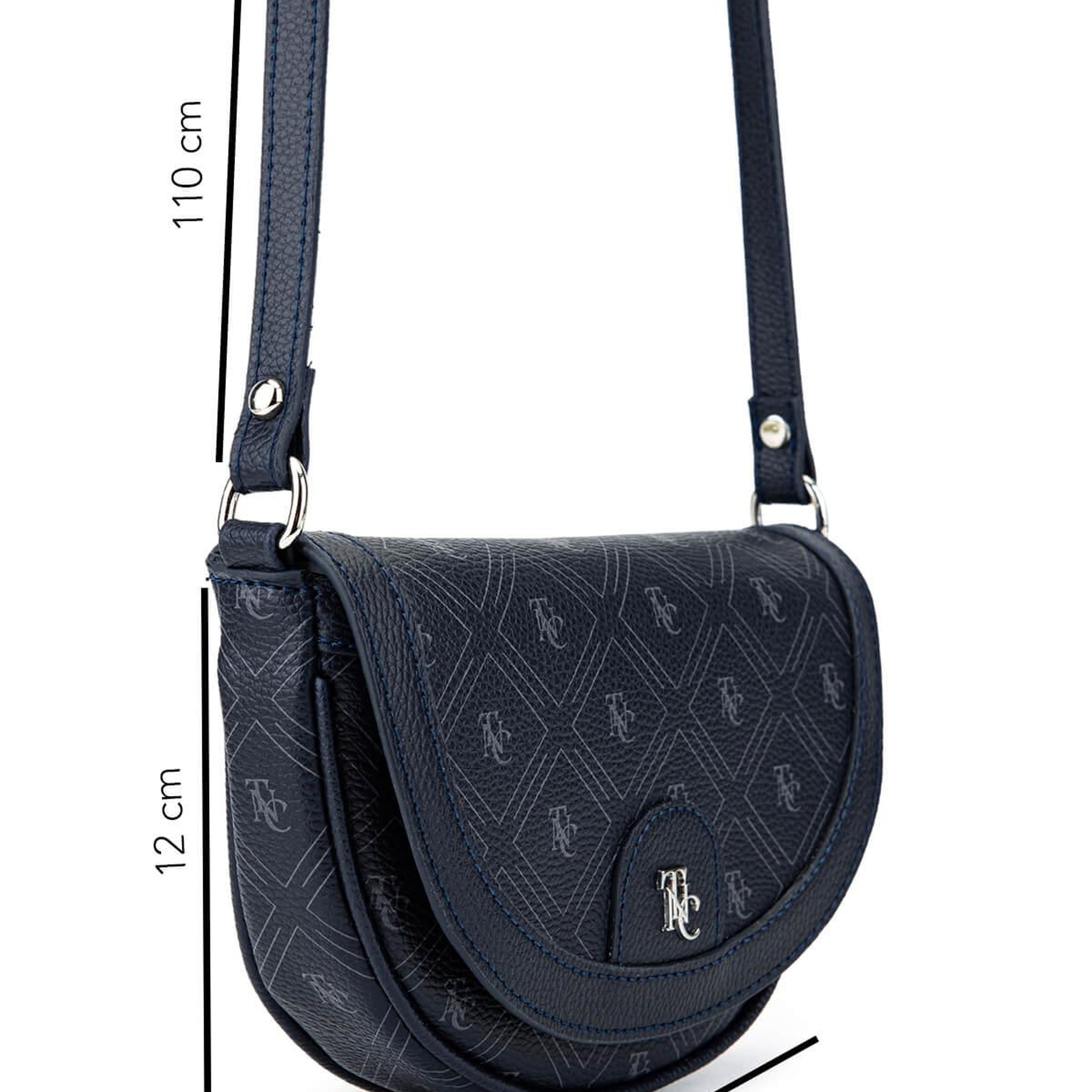 Tamer Tanca Kadın Suni Deri Lacivert Desen Postacı Çanta