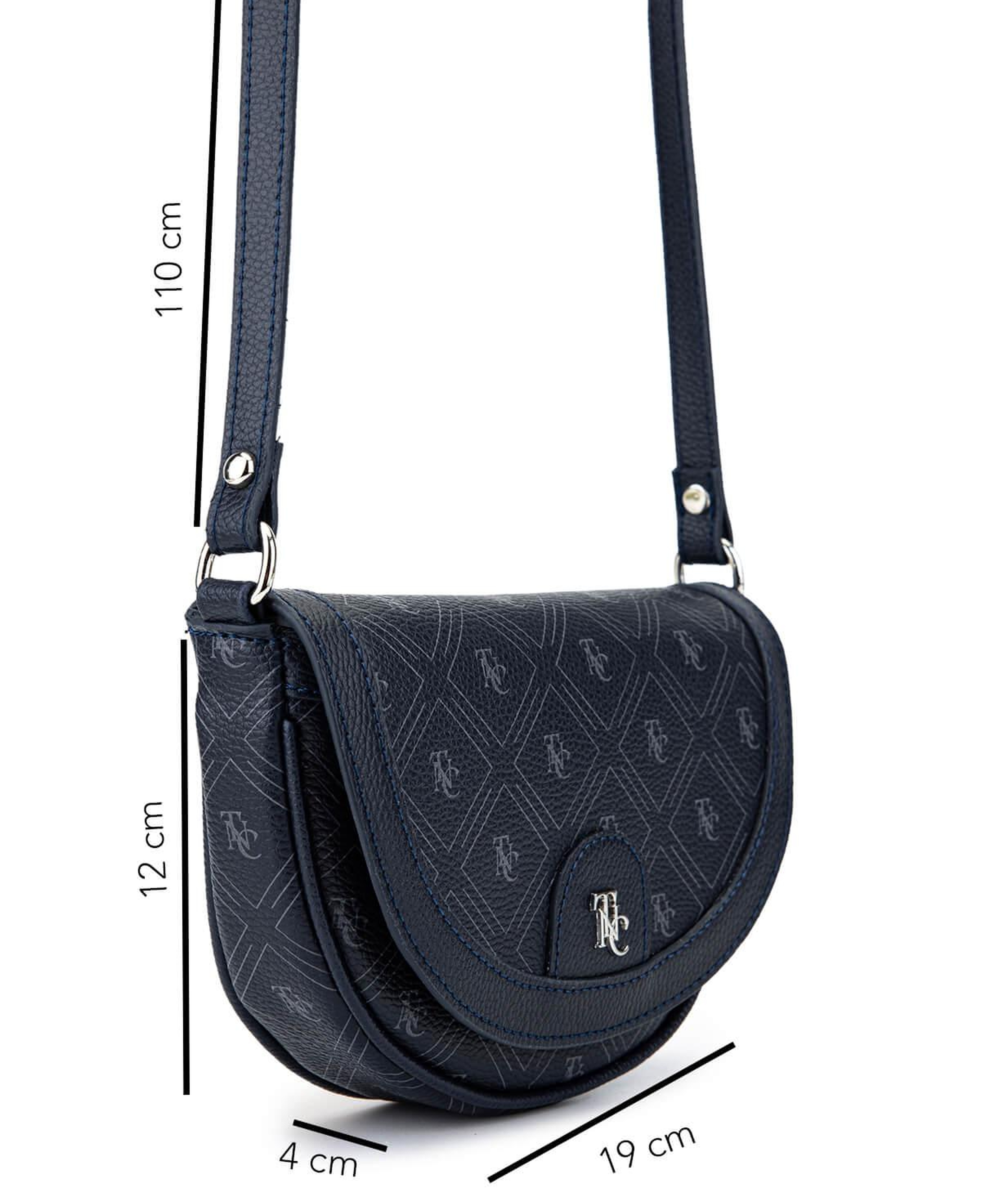 Tamer Tanca Kadın Suni Deri Lacivert Desen Postacı Çanta