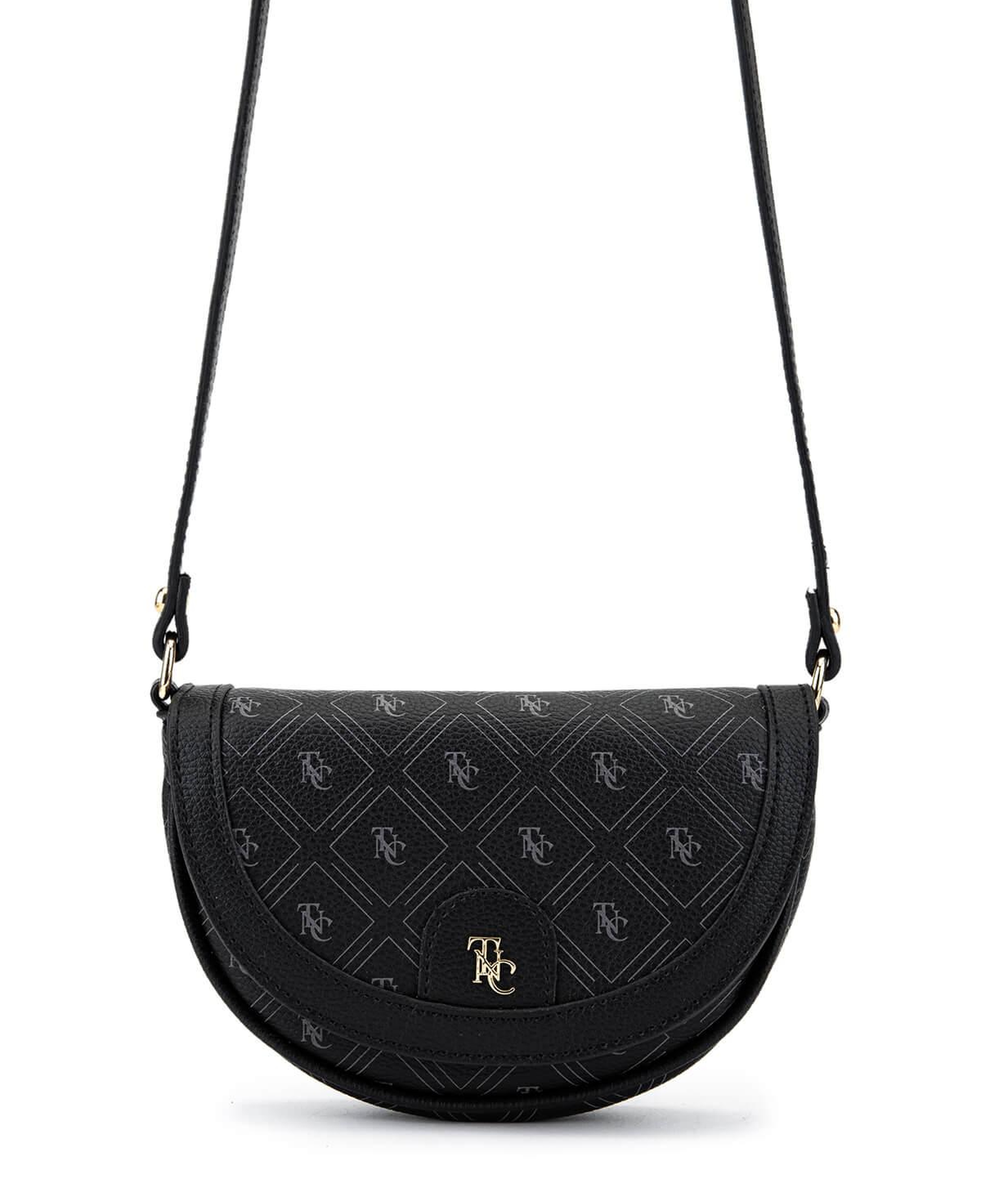 Tamer Tanca Kadın Suni Deri Siyah Desen Postacı Çanta