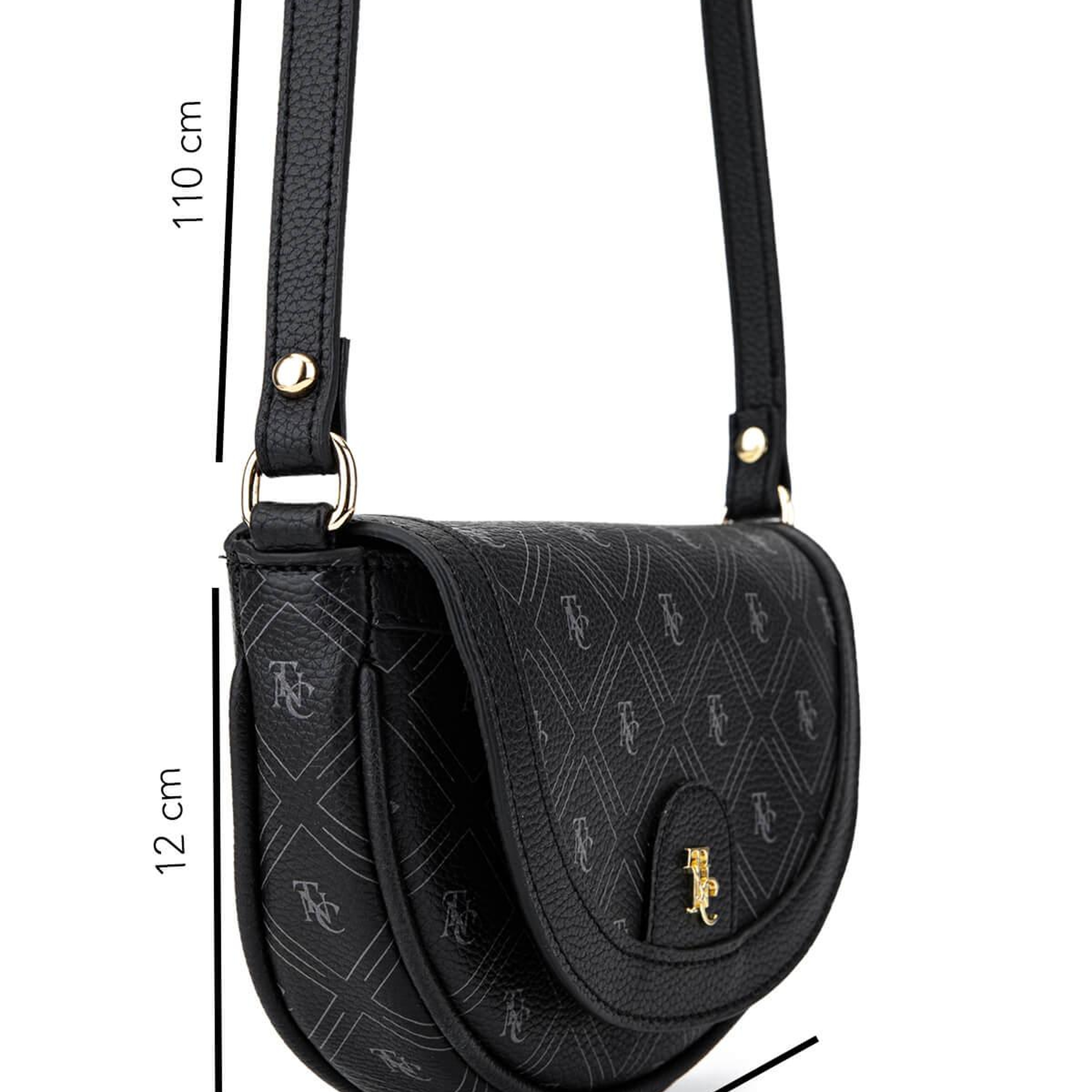 Tamer Tanca Kadın Suni Deri Siyah Desen Postacı Çanta