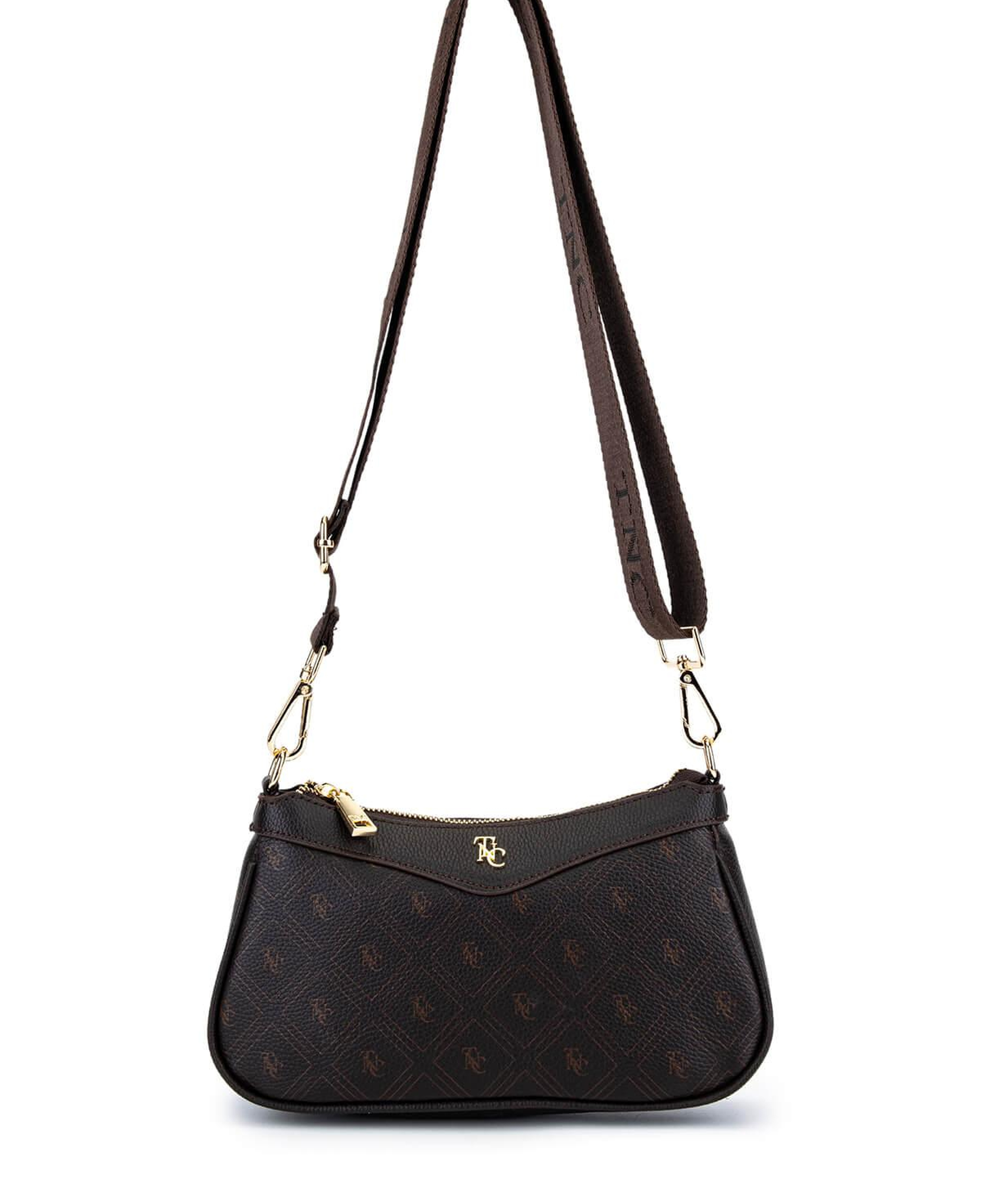 Tamer Tanca Kadın Suni Deri Kahverengi Desen Postacı Çanta