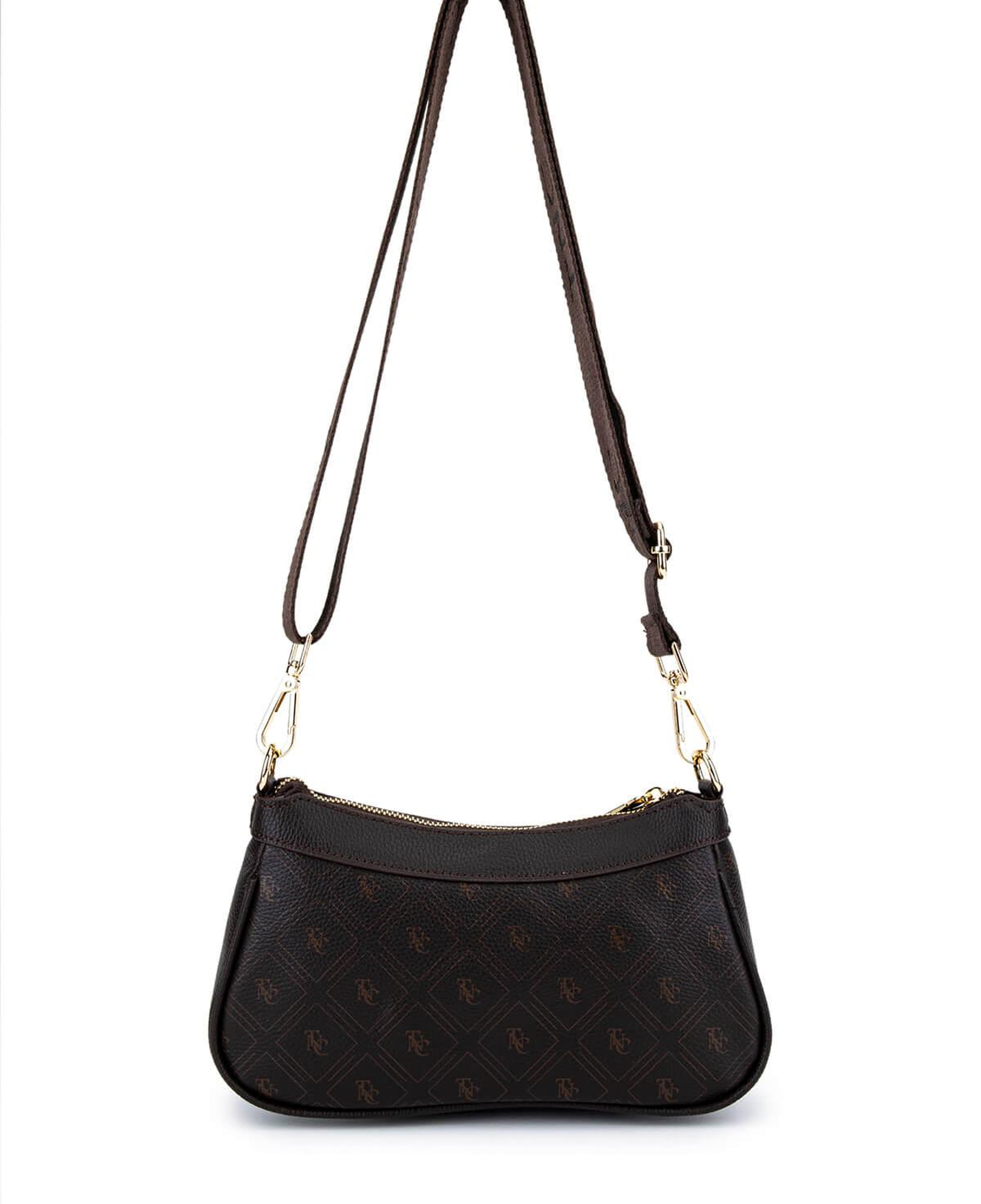 Tamer Tanca Kadın Suni Deri Kahverengi Desen Postacı Çanta