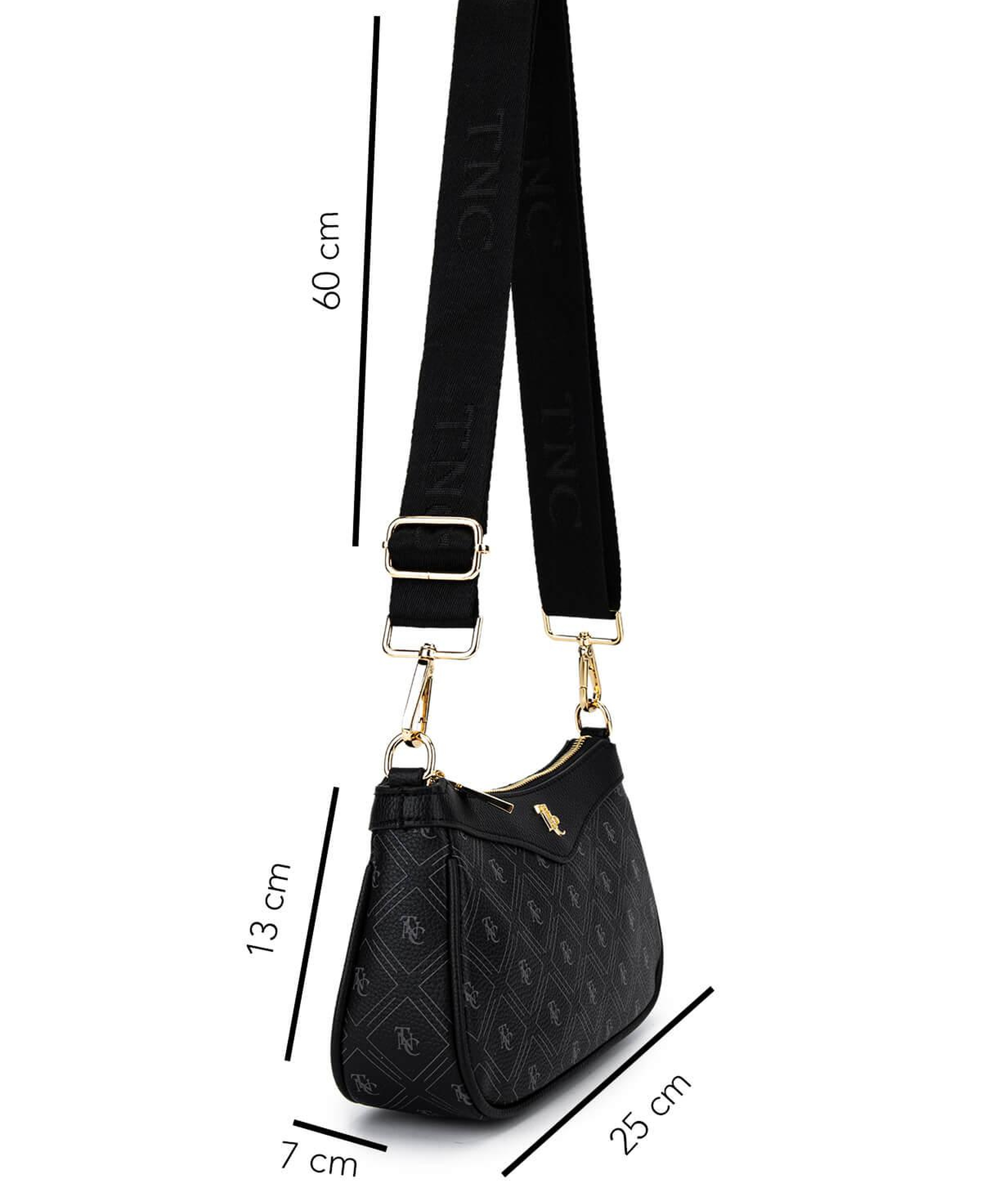 Tamer Tanca Kadın Suni Deri Siyah Desen Postacı Çanta