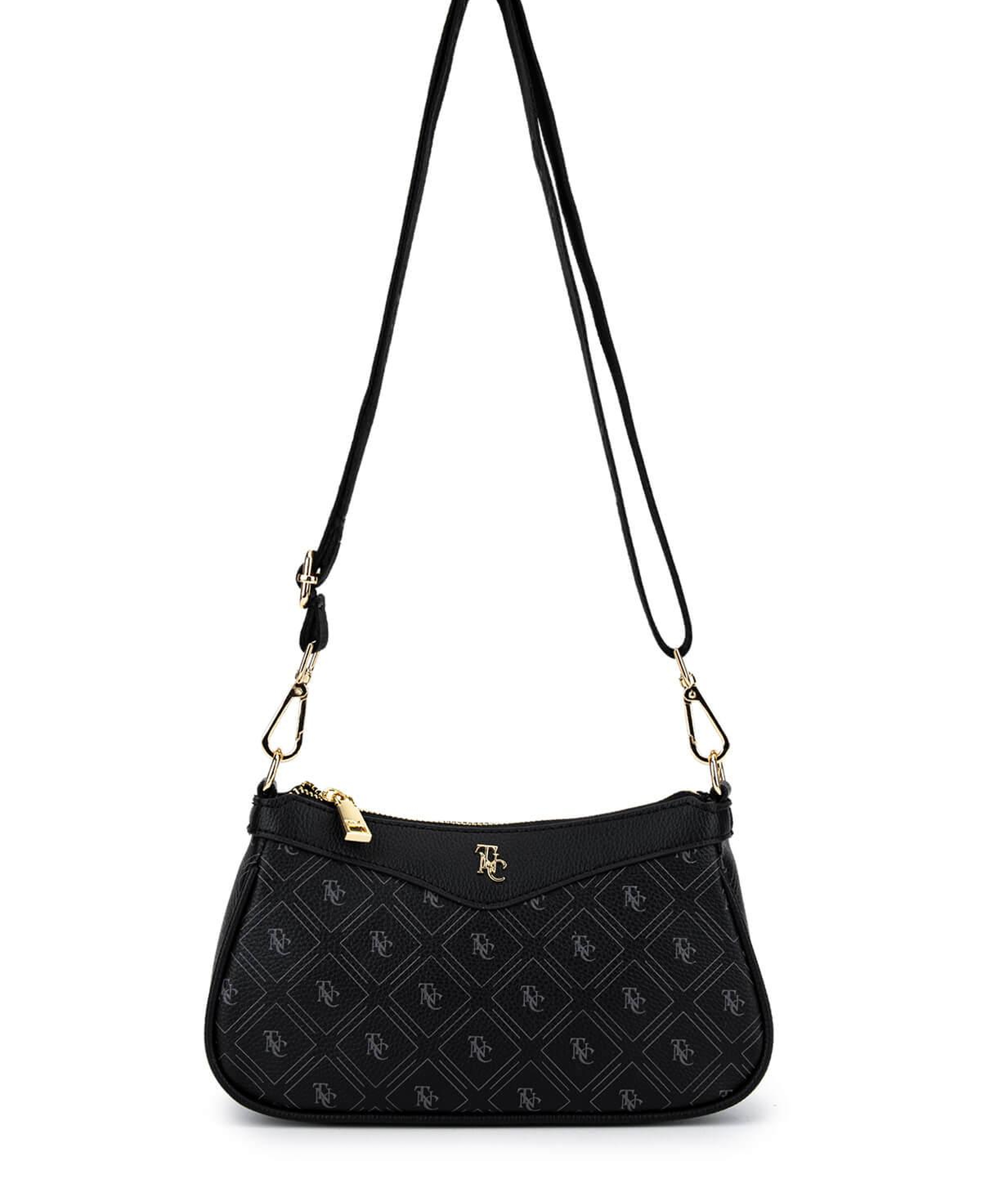 Tamer Tanca Kadın Suni Deri Siyah Desen Postacı Çanta