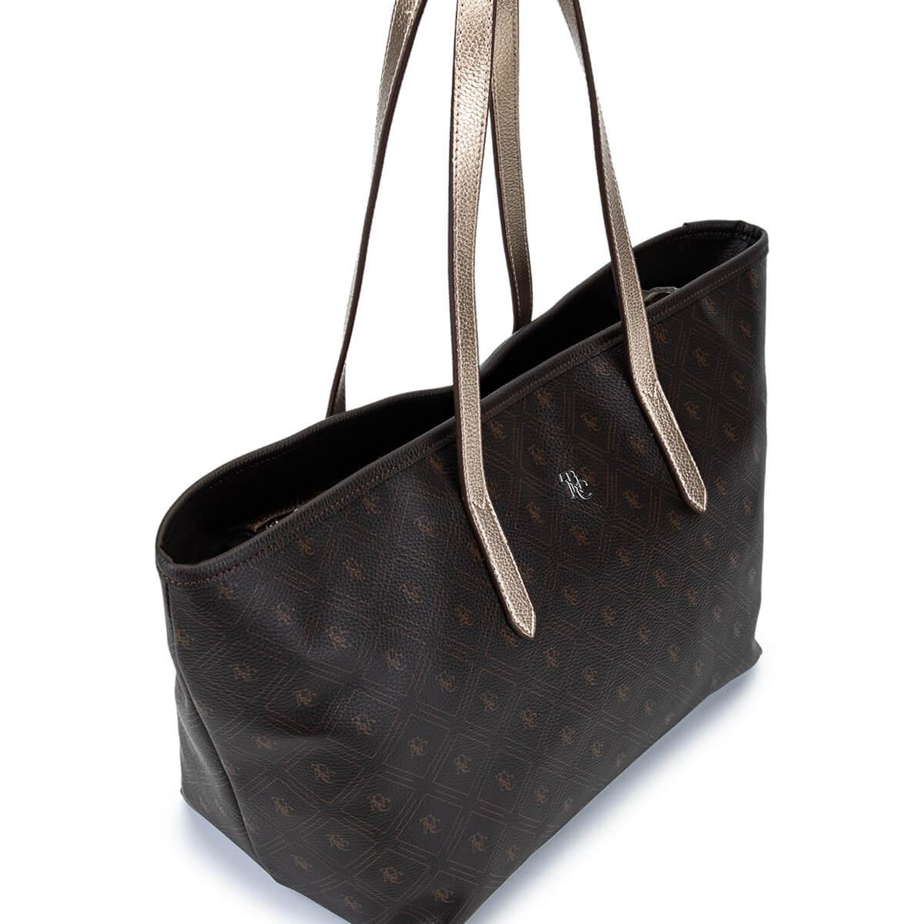 Tamer Tanca Kadın Suni Deri Kahverengi Desen Kol Çantası