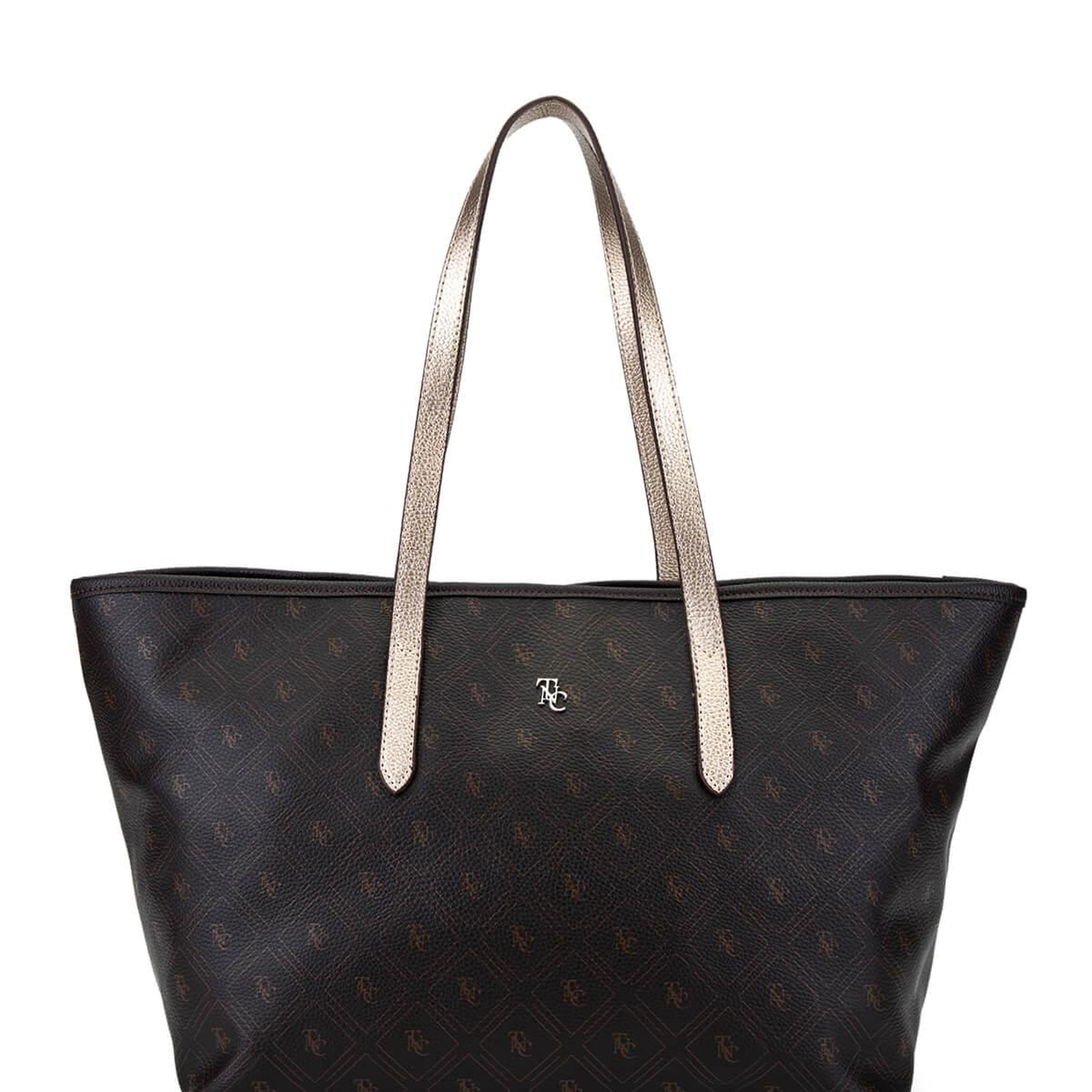 Tamer Tanca Kadın Suni Deri Kahverengi Desen Kol Çantası