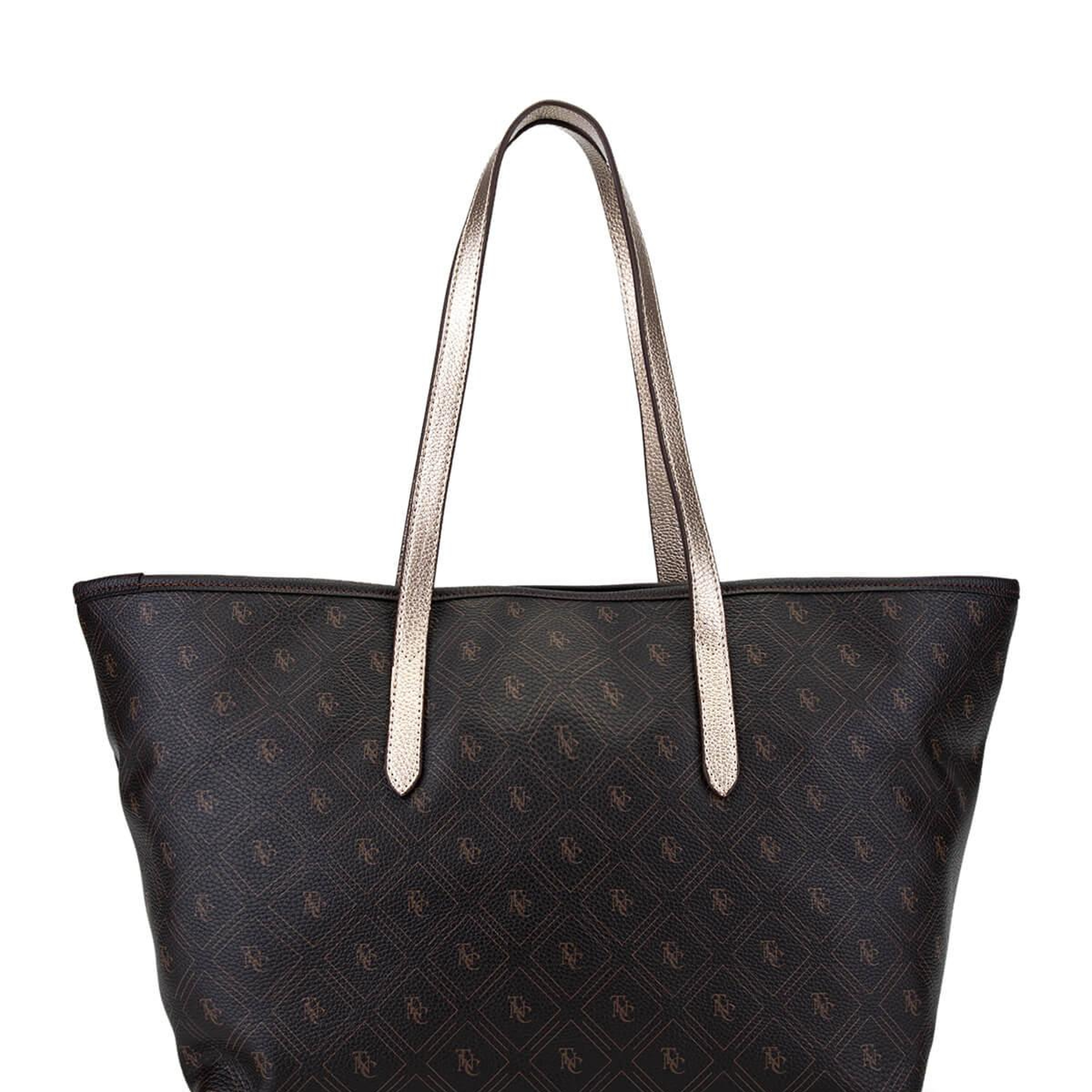 Tamer Tanca Kadın Suni Deri Kahverengi Desen Kol Çantası