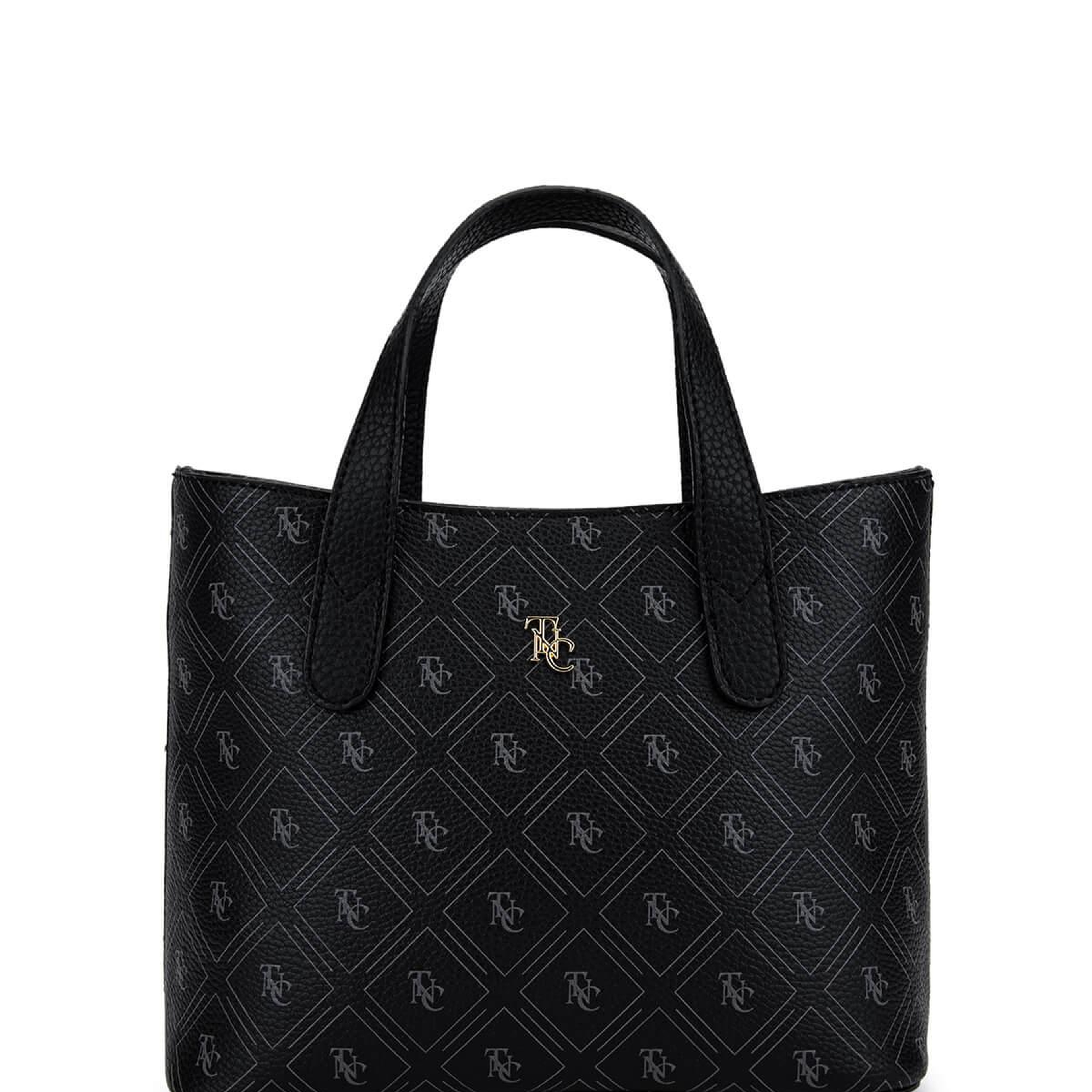 Tamer Tanca Kadın Suni Deri Siyah Desen El Çantası