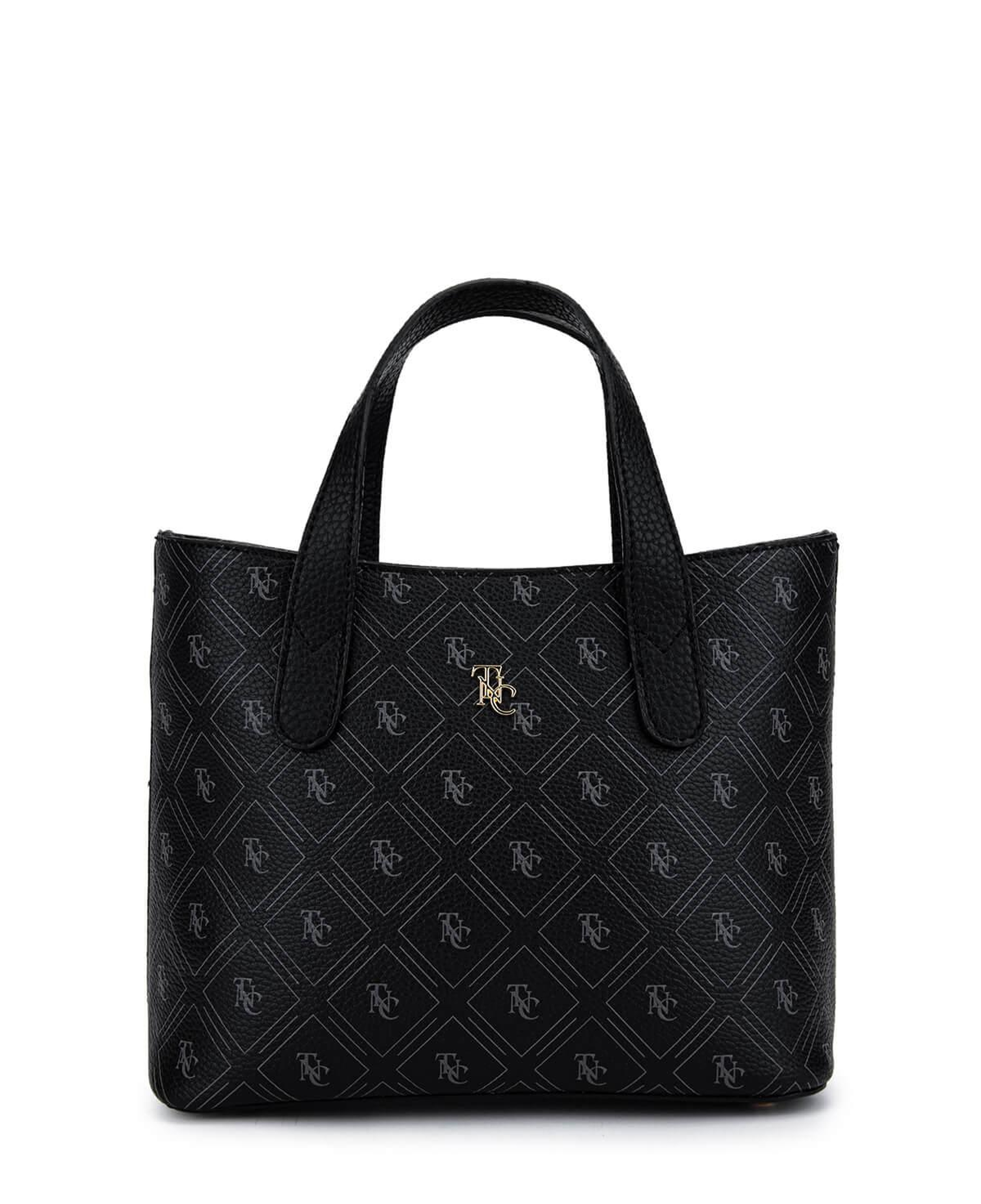 Tamer Tanca Kadın Suni Deri Siyah Desen El Çantası