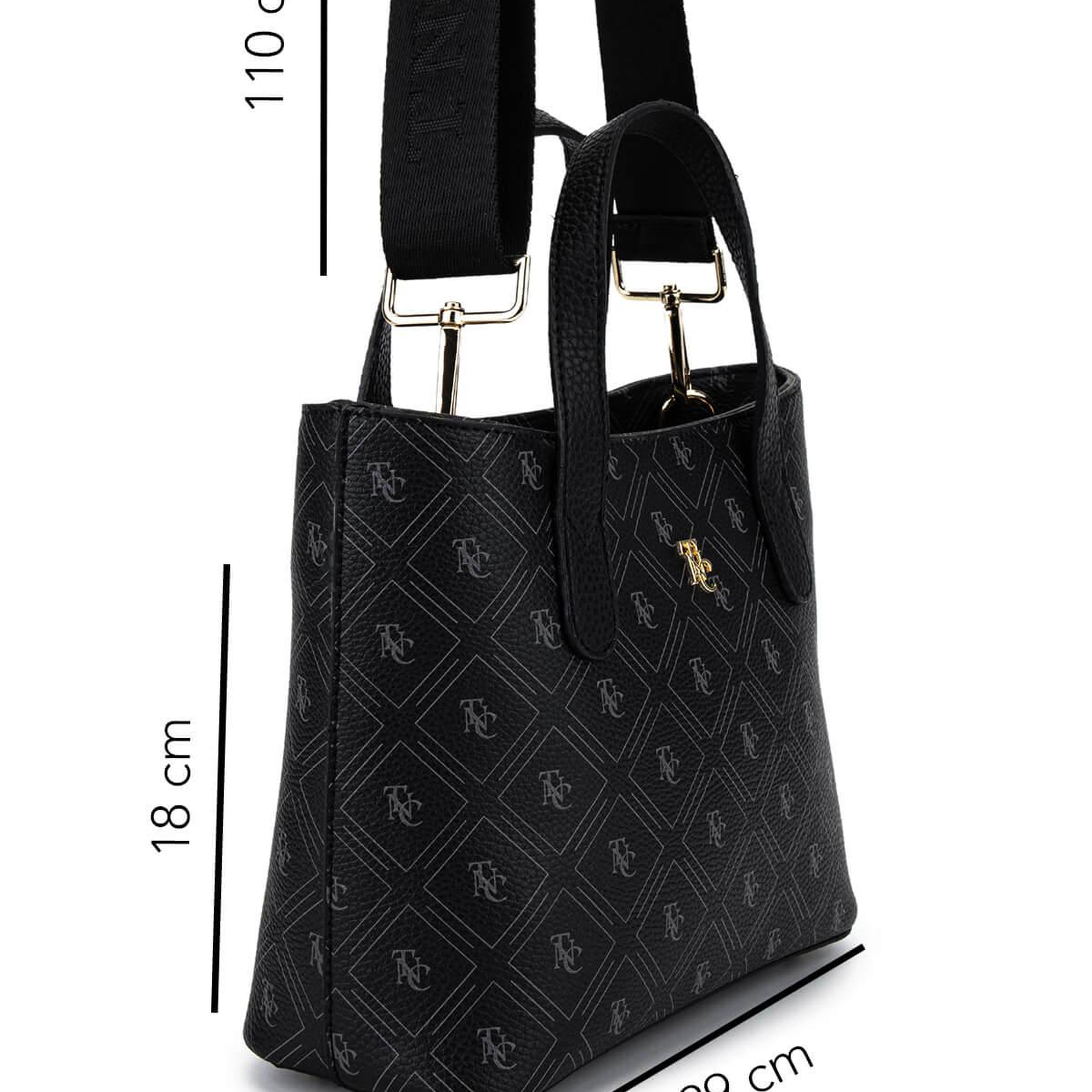 Tamer Tanca Kadın Suni Deri Siyah Desen El Çantası