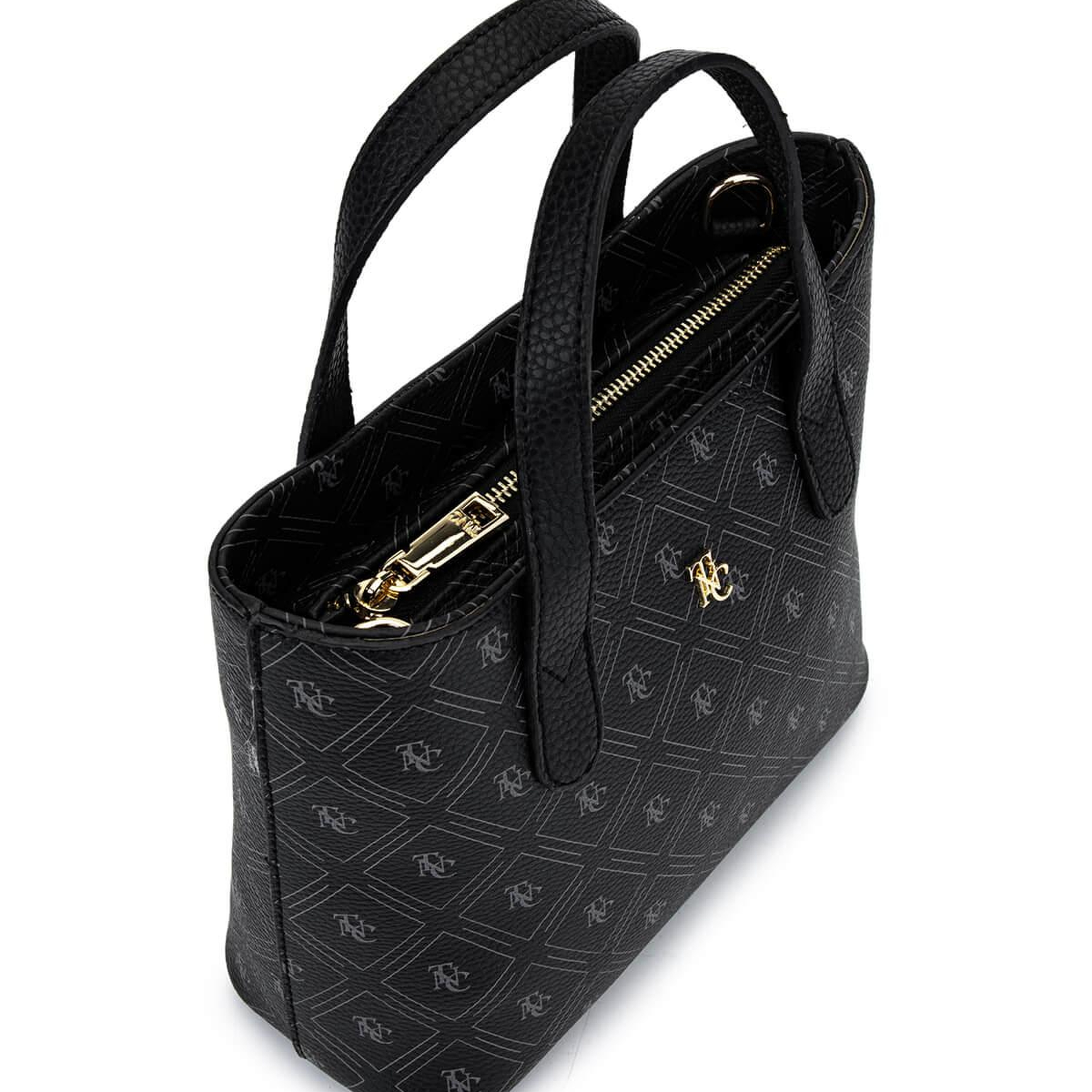 Tamer Tanca Kadın Suni Deri Siyah Desen El Çantası