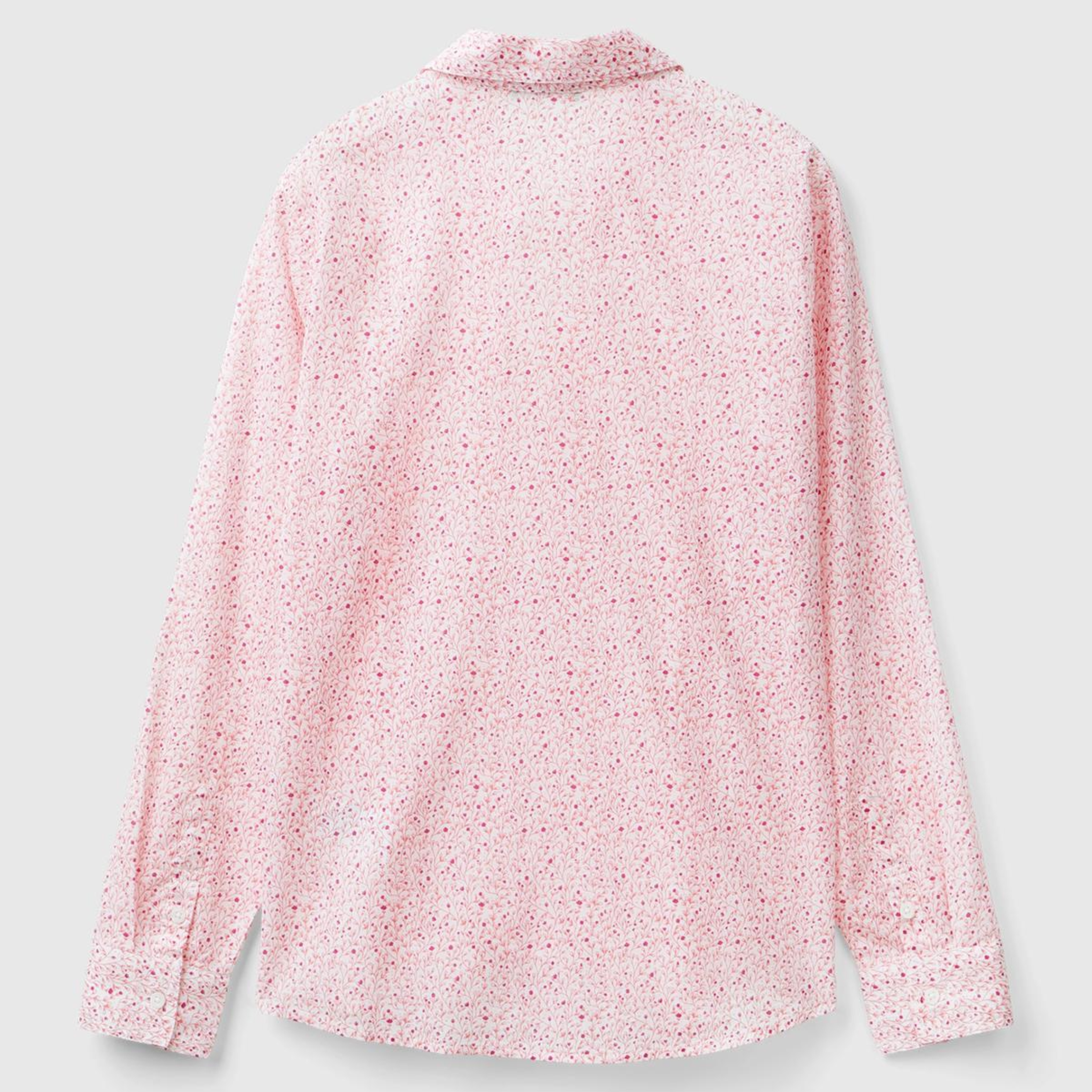 Kadın Pembe %100 Koton Desenli Gömlek