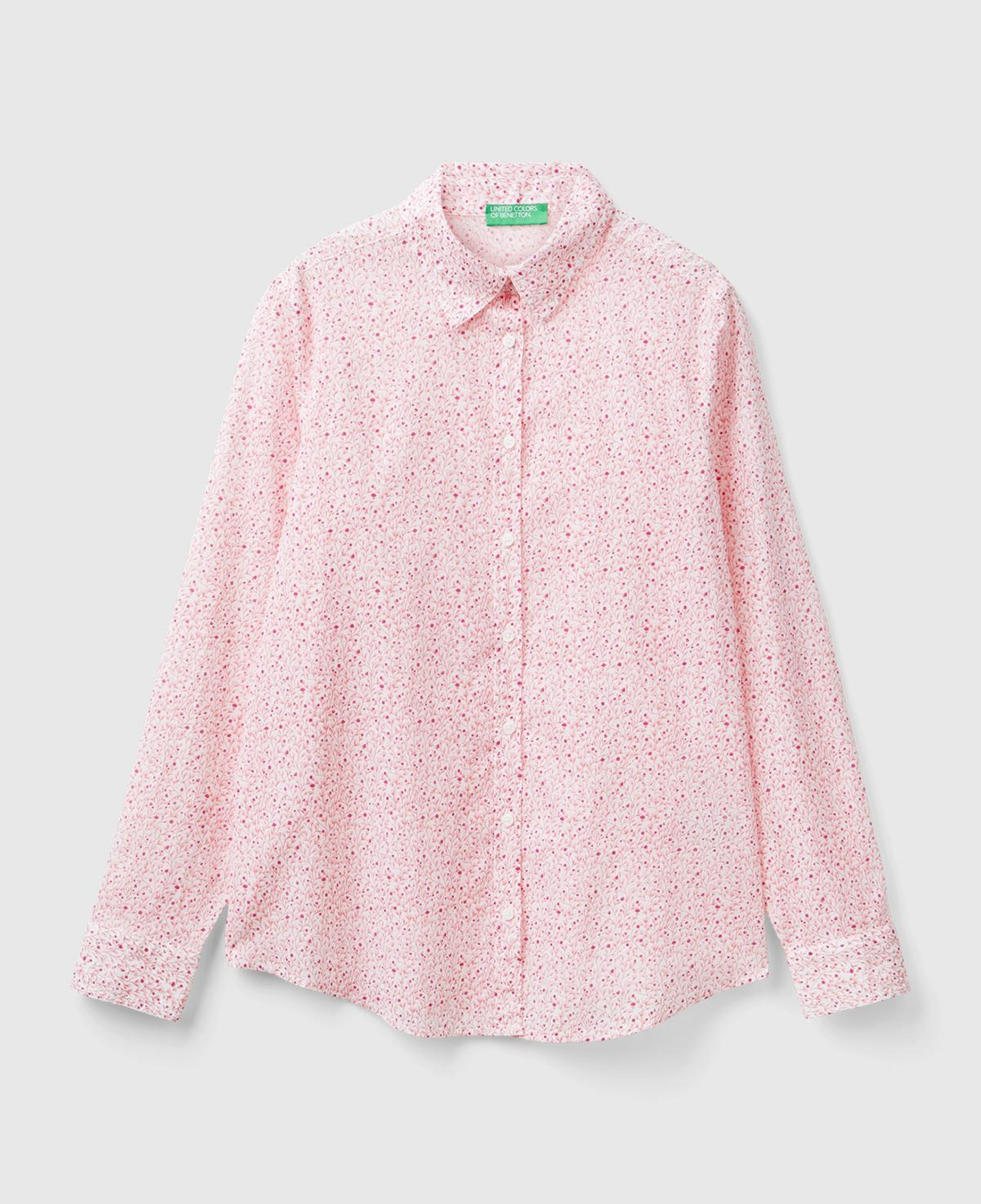 Kadın Pembe %100 Koton Desenli Gömlek