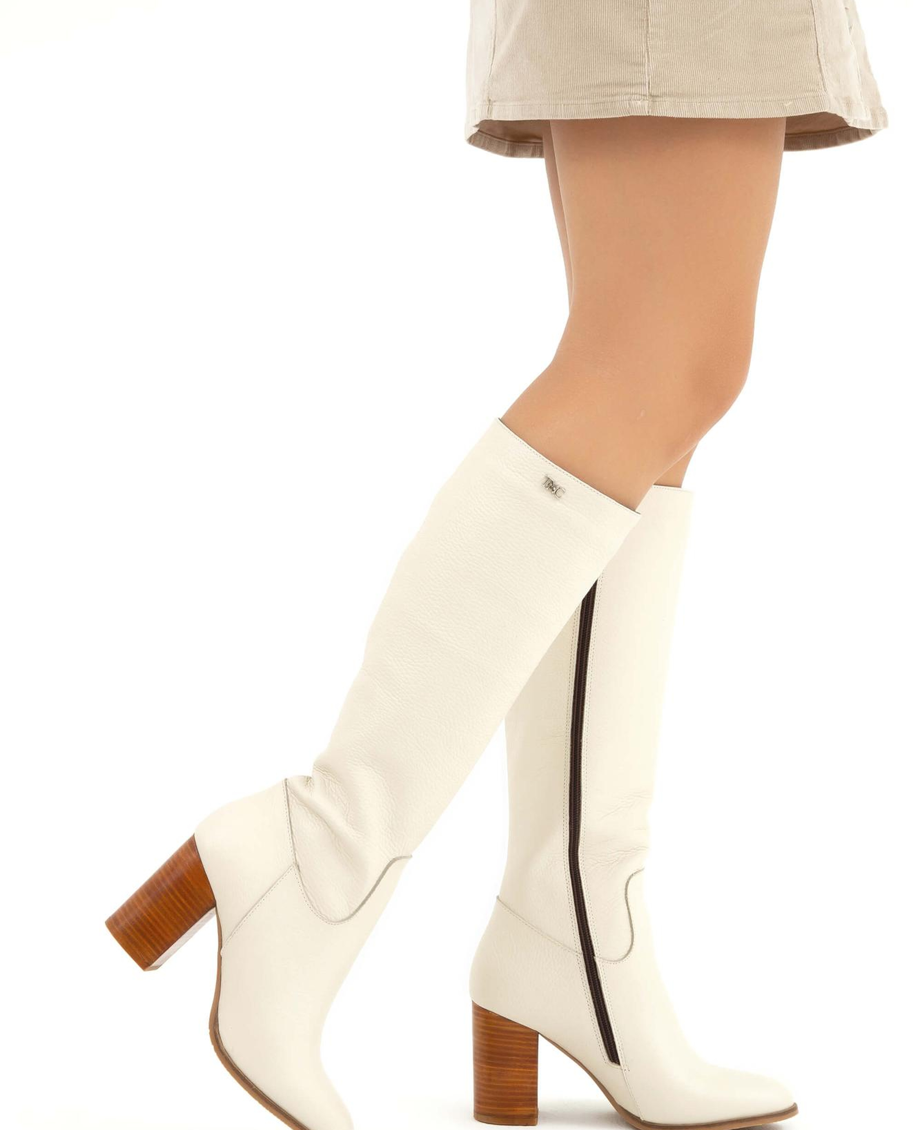 Tamer Tanca Kadın Hakiki Deri Bej Floter Klasik Çizme