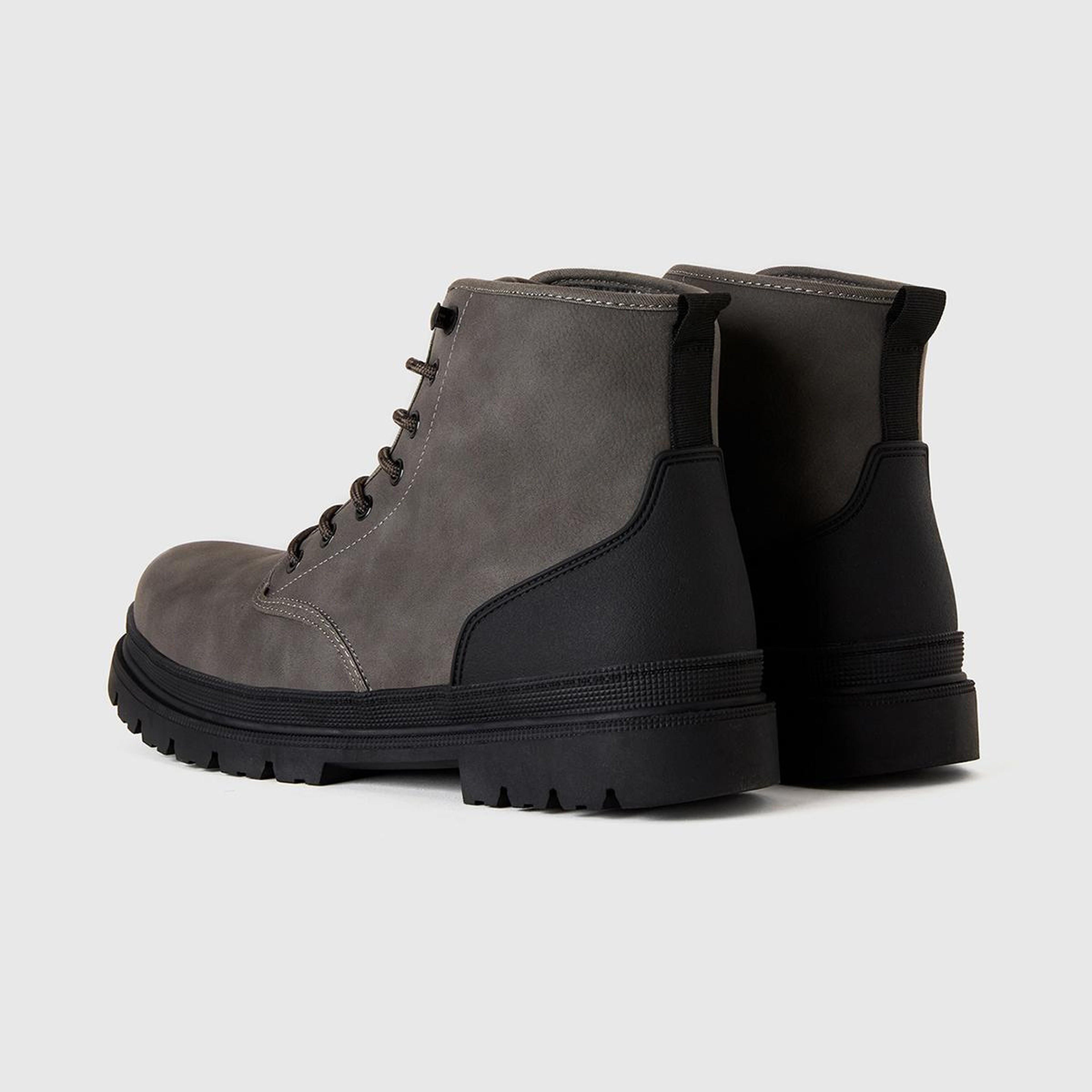 Erkek Siyah Bağcıklı Suni Deri Bot