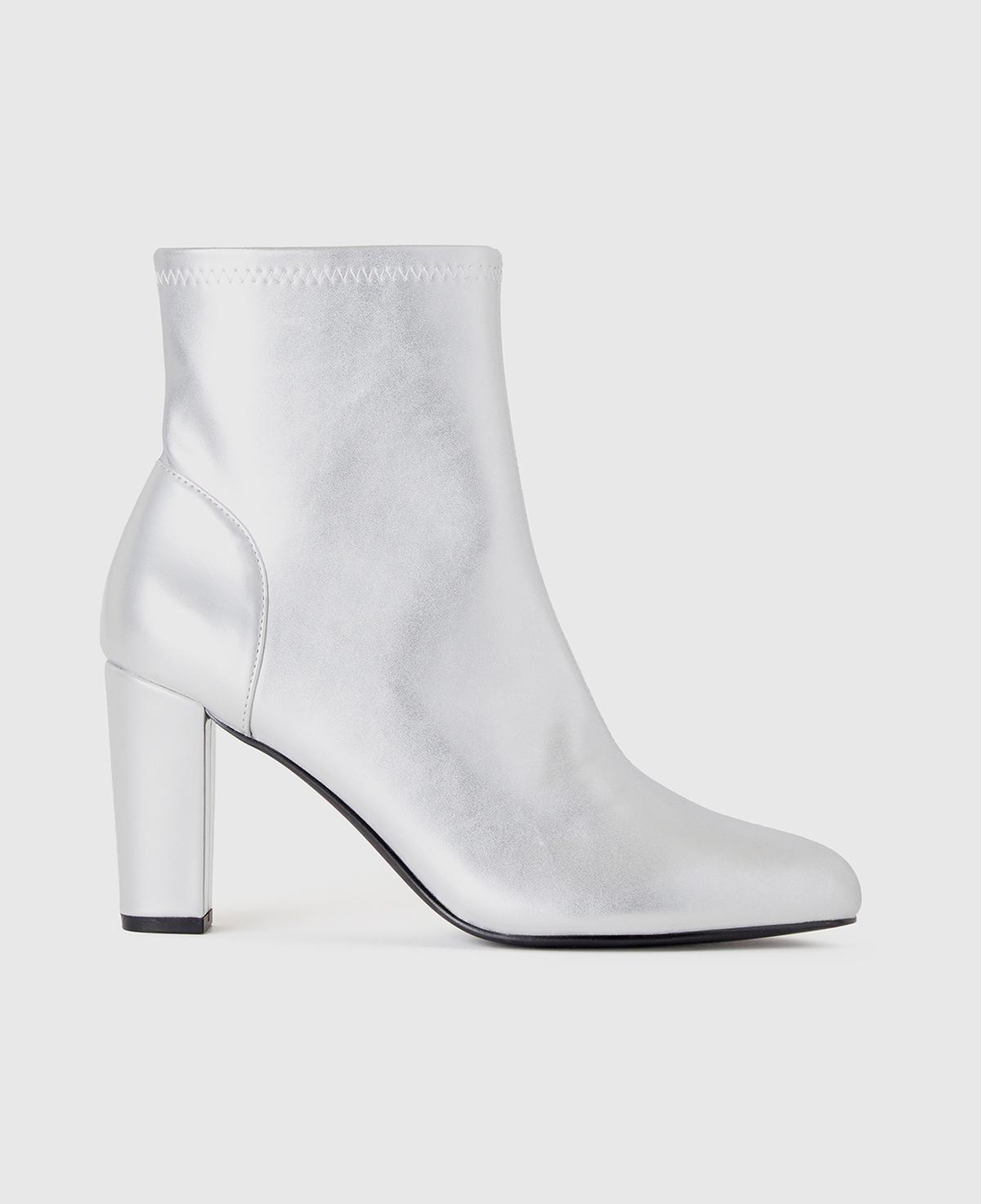 Kadın Gümüş Sivri Burun Topuklu Bot